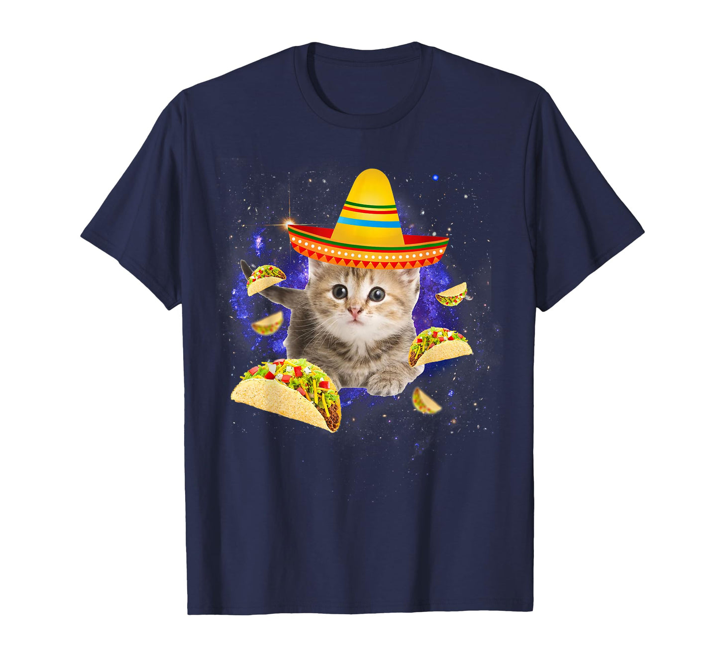 Taco Cat Galaxy Mexican Cat Cinco de Mayo T-Shirt for Men Women Kids