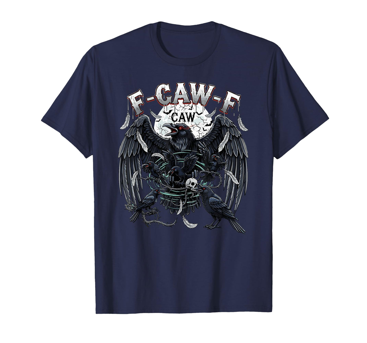 F-CAW-F Raven Dark Crow Skull Gothic Moon T-Shirt