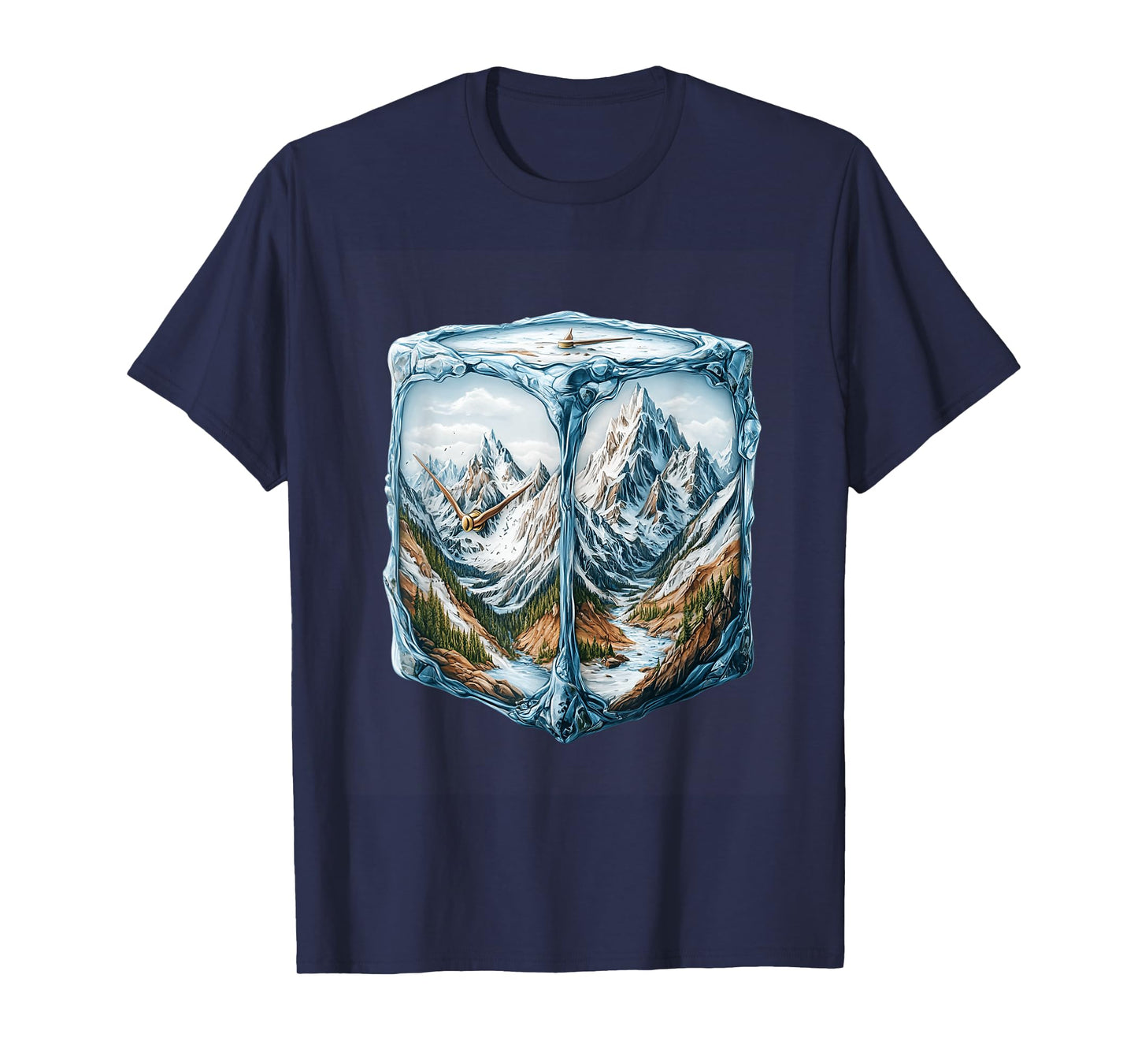 Adventure Scene with Clock in Ice T-Shirt