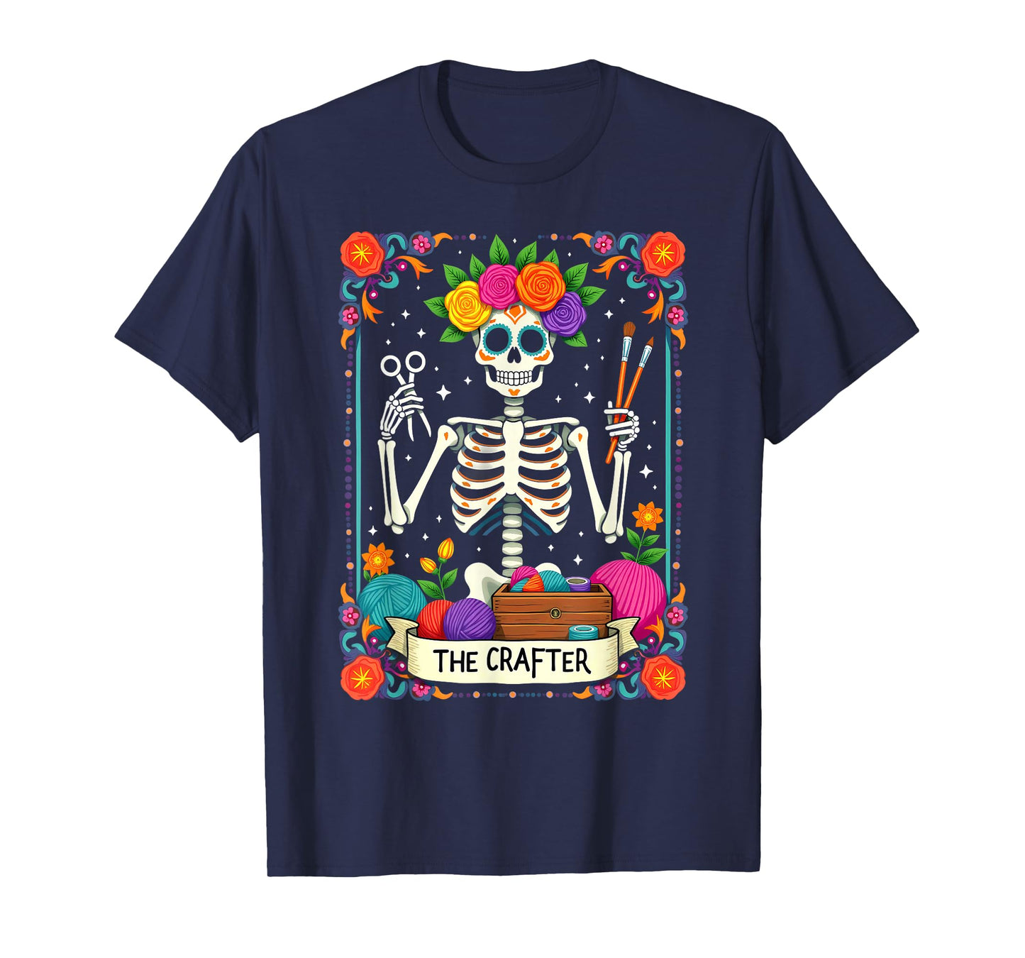 Gothic Tarot Card The Crafter Skeleton T-Shirt
