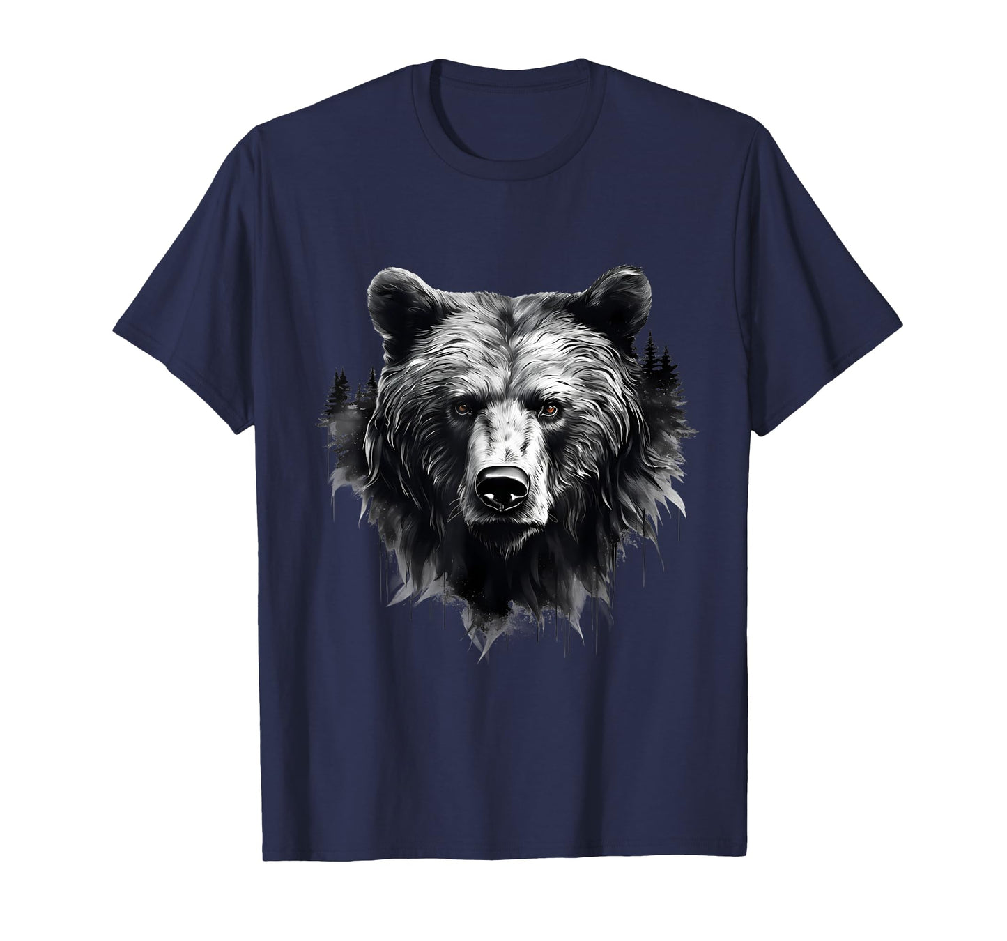 Bear Animal Art Portrait Forest Artwork Wildlife Nature T-Shirt