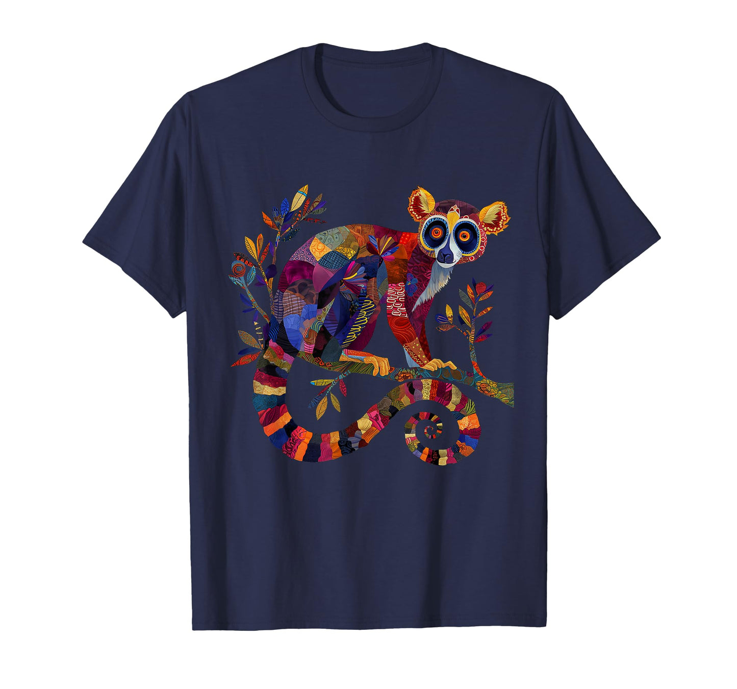 Lemur Floral Vintage Flower Pattern Monkey Lemur Lover T-Shirt