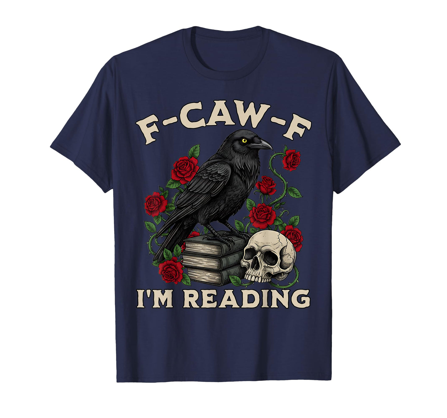 F-CAW-F I'm Reading Crow Book Lover Funny Introvert Meme T-Shirt