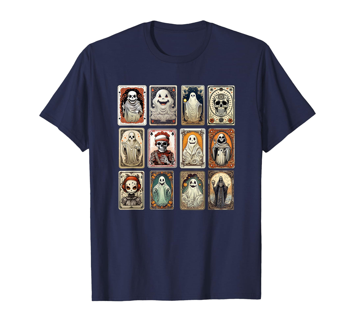 Retro Halloween Stamp Tarot Funny Spooky T-Shirt