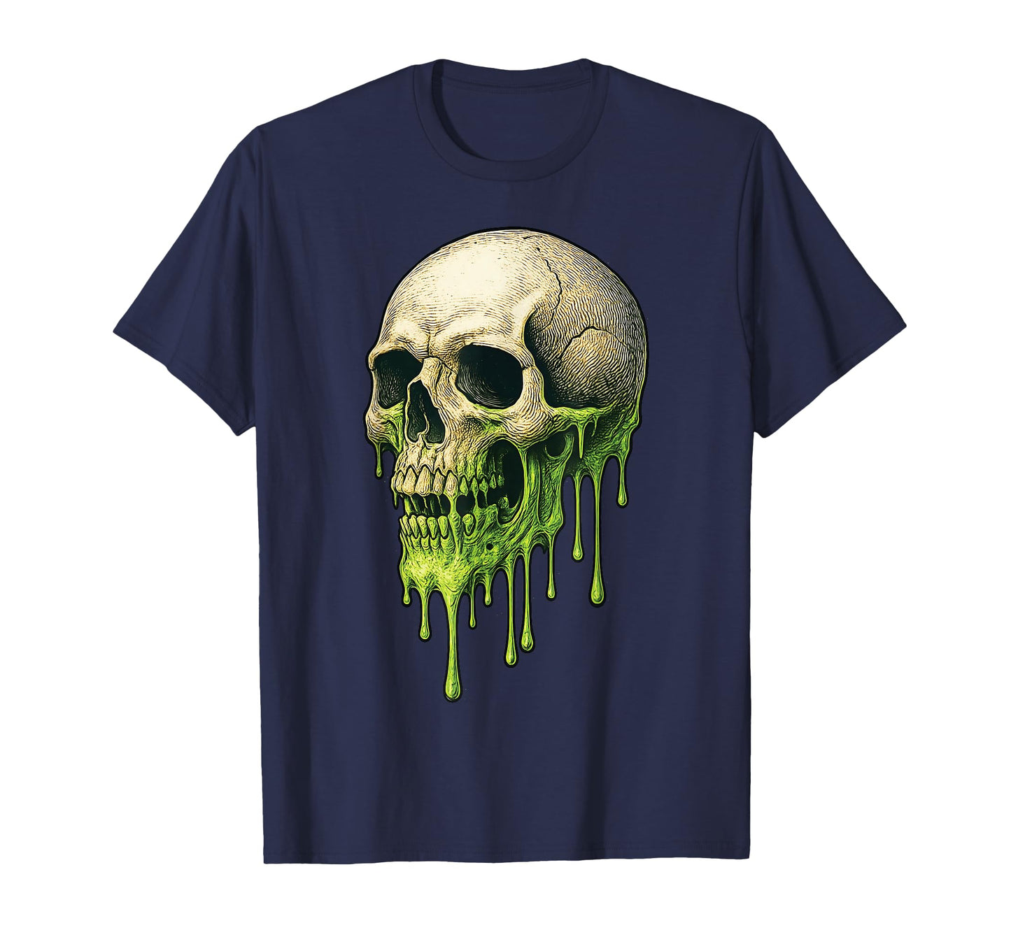 Halloween Melting Skull Graphic T-Shirt