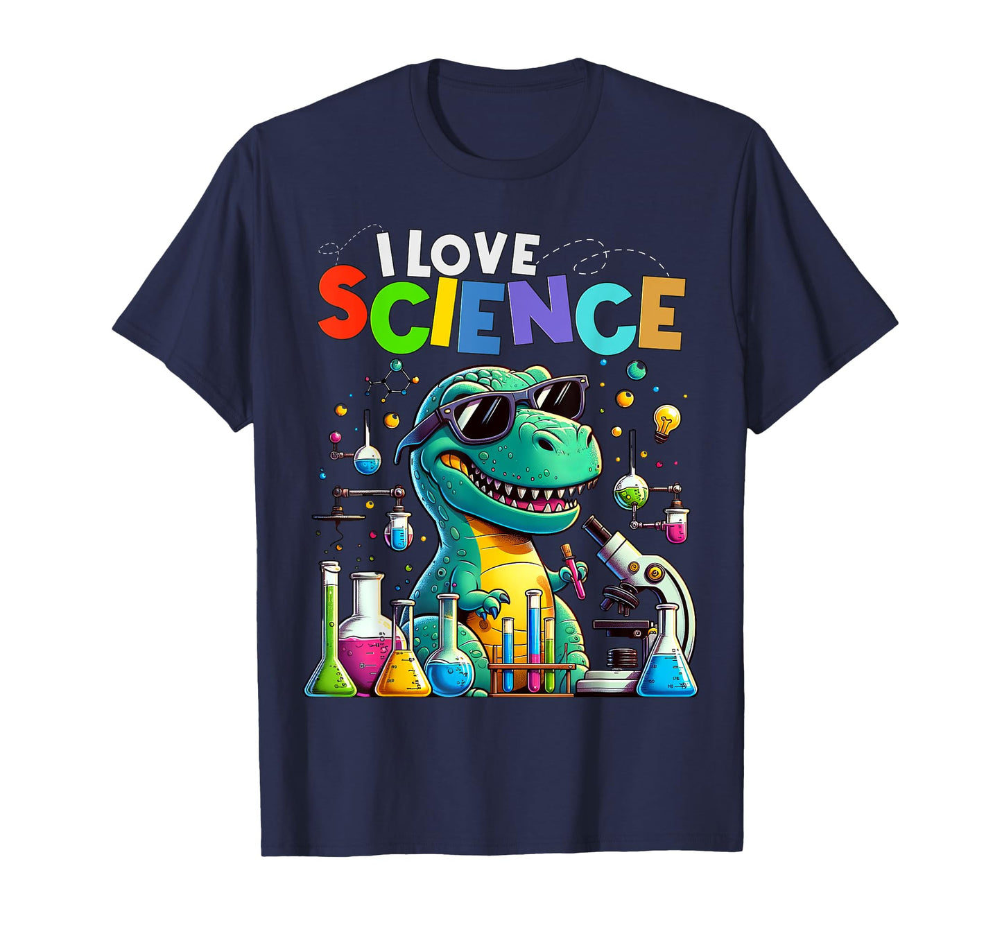 I Love Science Dinosaur T-rex Funny kids Chemistry T-Shirt