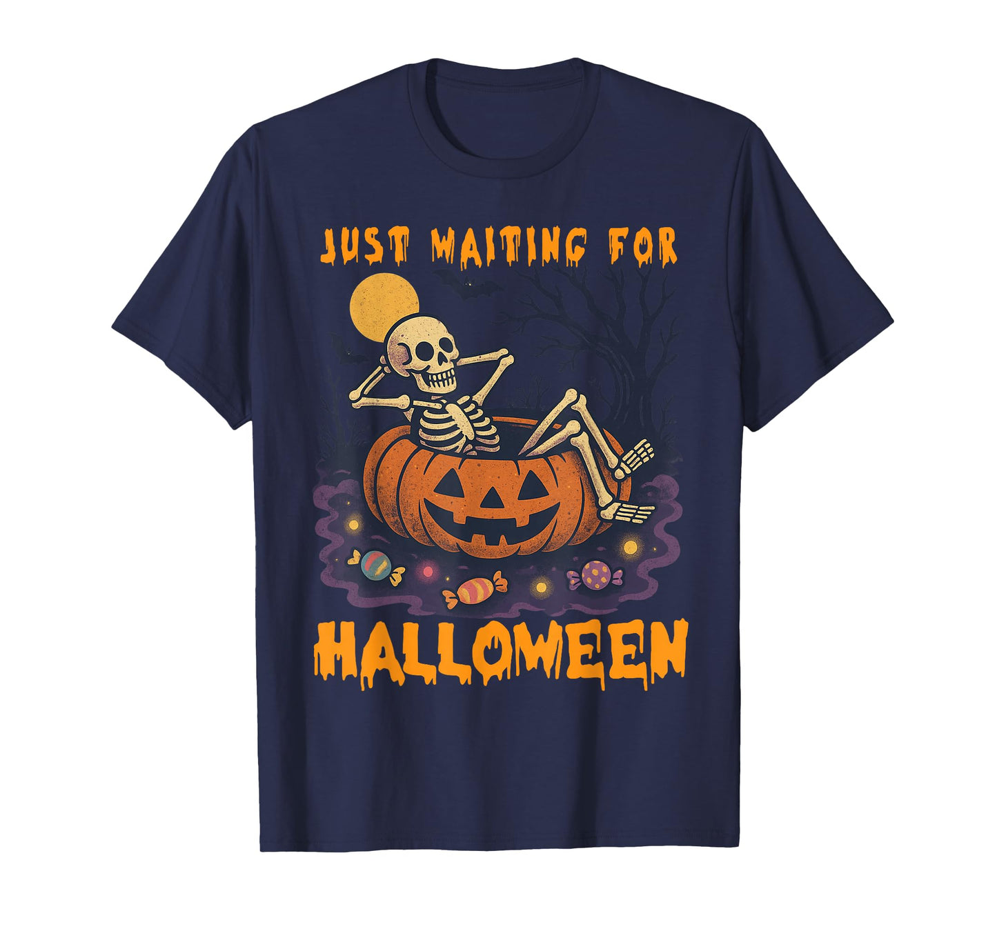 Spooky Summer Skeleton Just Waiting for Halloween T-Shirt