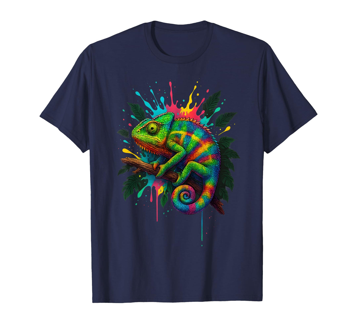 Colorful Splash Art Panther Chameleon Chameleons Chamaeleon T-Shirt