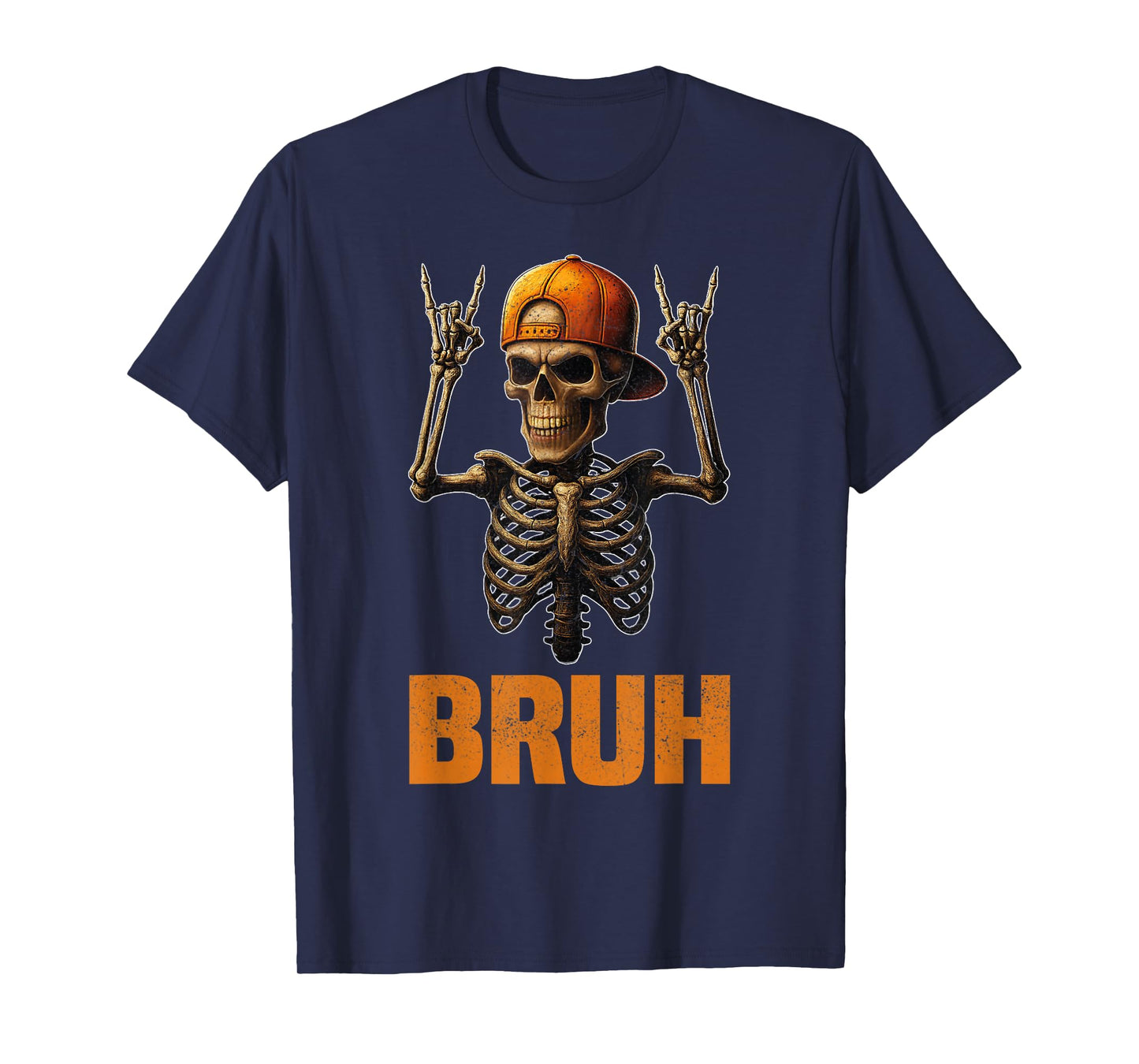 Bruh Punk Rock Skeleton Halloween Funny Rocker Skater Outfit T-Shirt