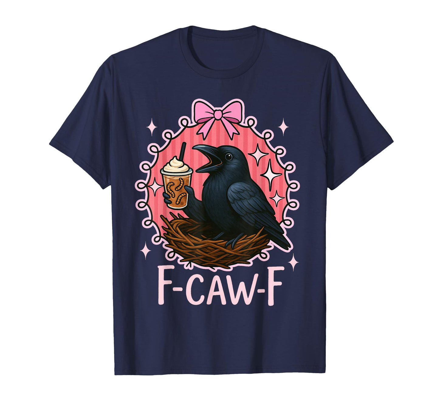 Funny Bird Raven F-CAW-F Humor Halloween Fall Meme Viral T-Shirt