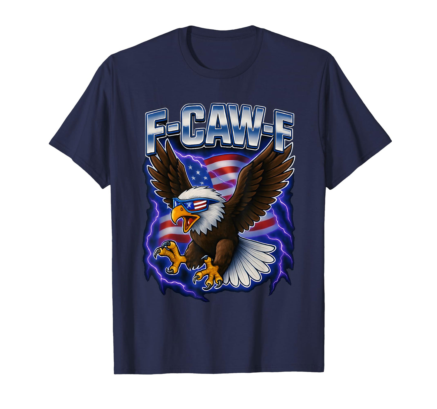 F Caw F Bald Eagle 4th of July American Flag Merica Costume T-Shirt