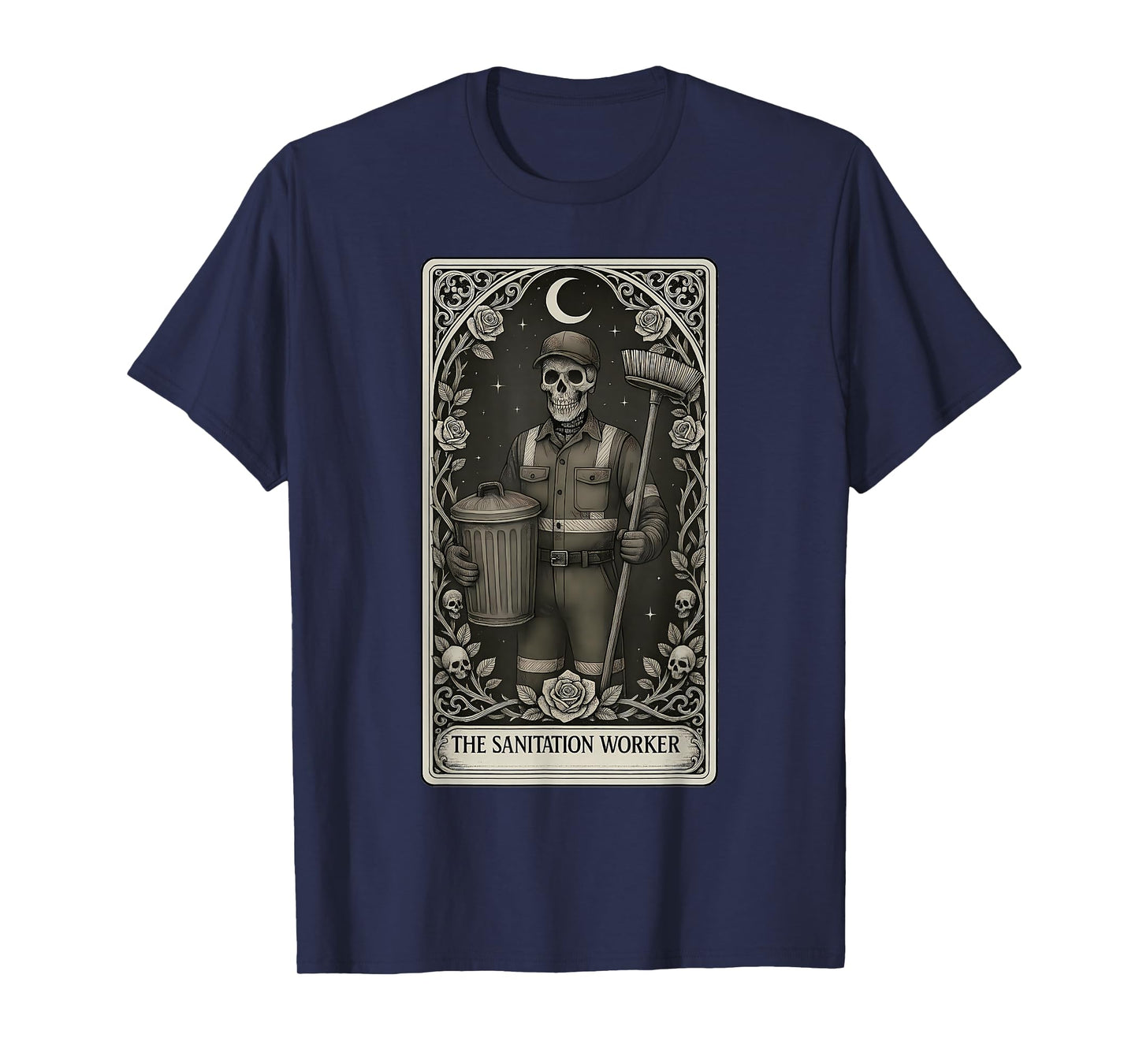 The Sanitation Worker Skeleton Tarot Card T-Shirt