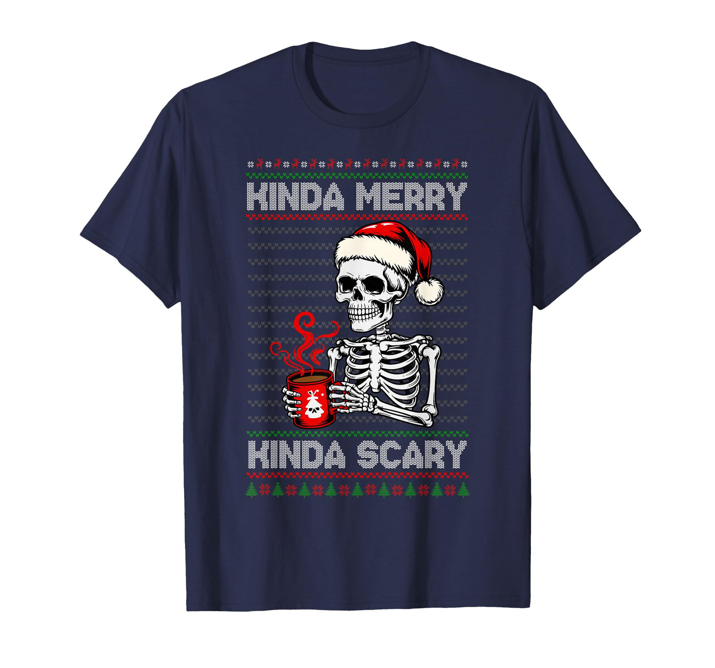 Kinda Merry Kinda Scary Ugly Christmas Sweater Halloween T-Shirt