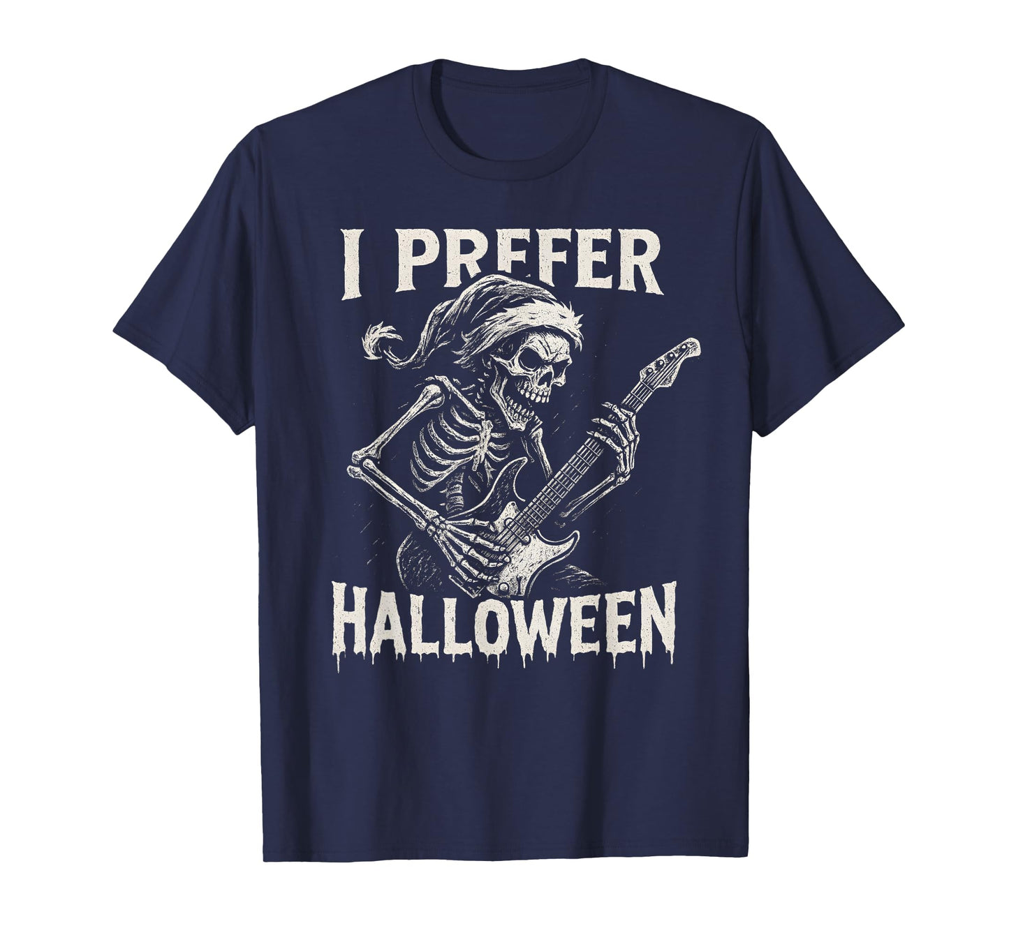 Halloween and Christmas Joke Guitar Skeleton for Music Lover T-Shirt