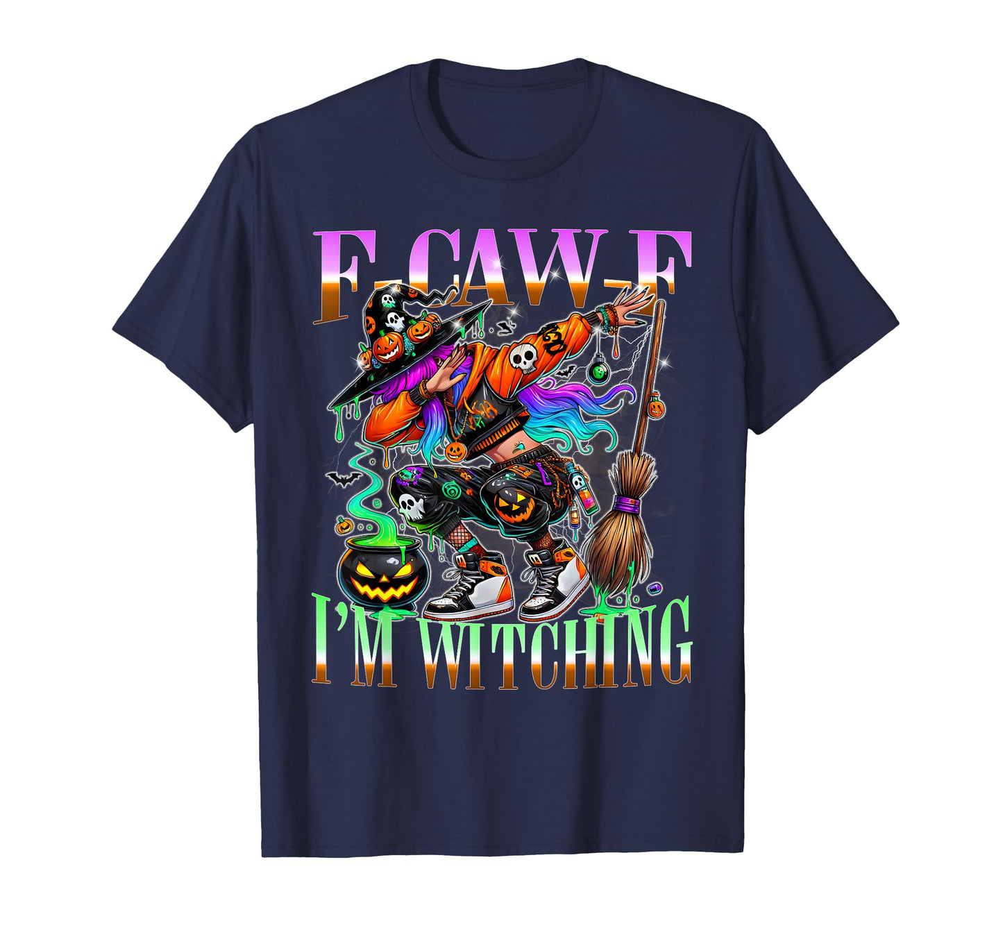 F-Caw-F Raven Witching Halloween Urban Graffiti T-Shirt