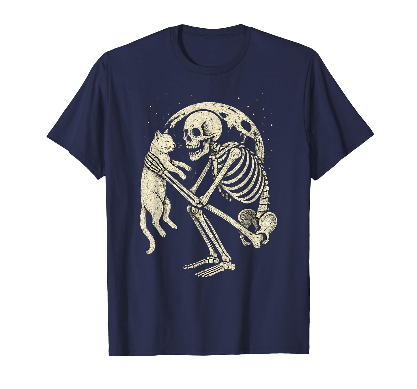 Skeleton Cat Skull Kitty Cute Goth Halloween Men Women Kids T-Shirt
