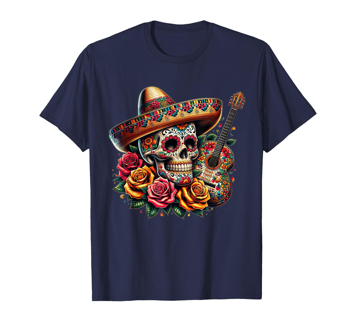 Cinco De Mayo Skull Sombrero Fiesta Mexican Skull Men Women T-Shirt