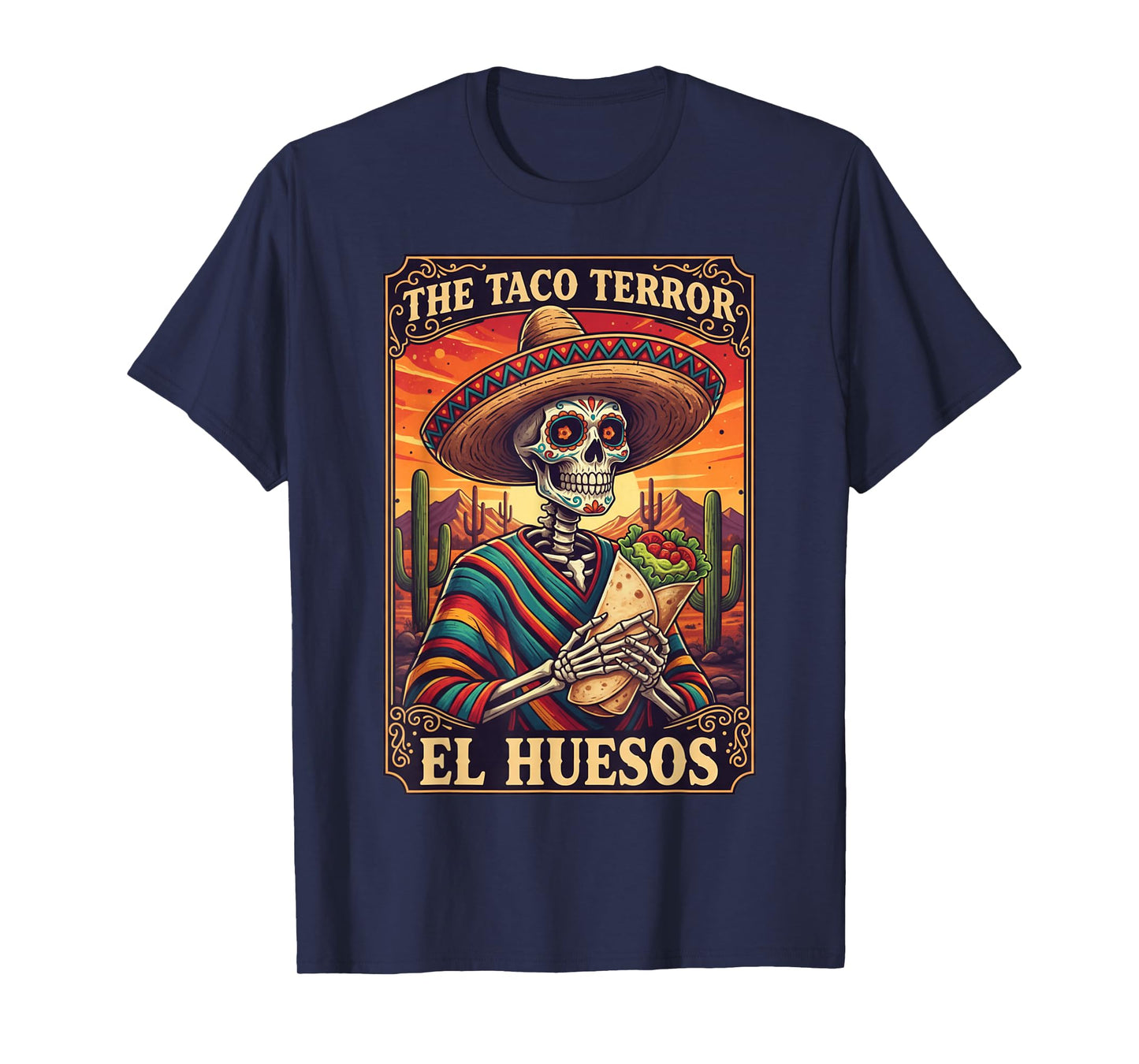 Funny Halloween Skeleton Tacos Terror Día de Los Muertos T-Shirt