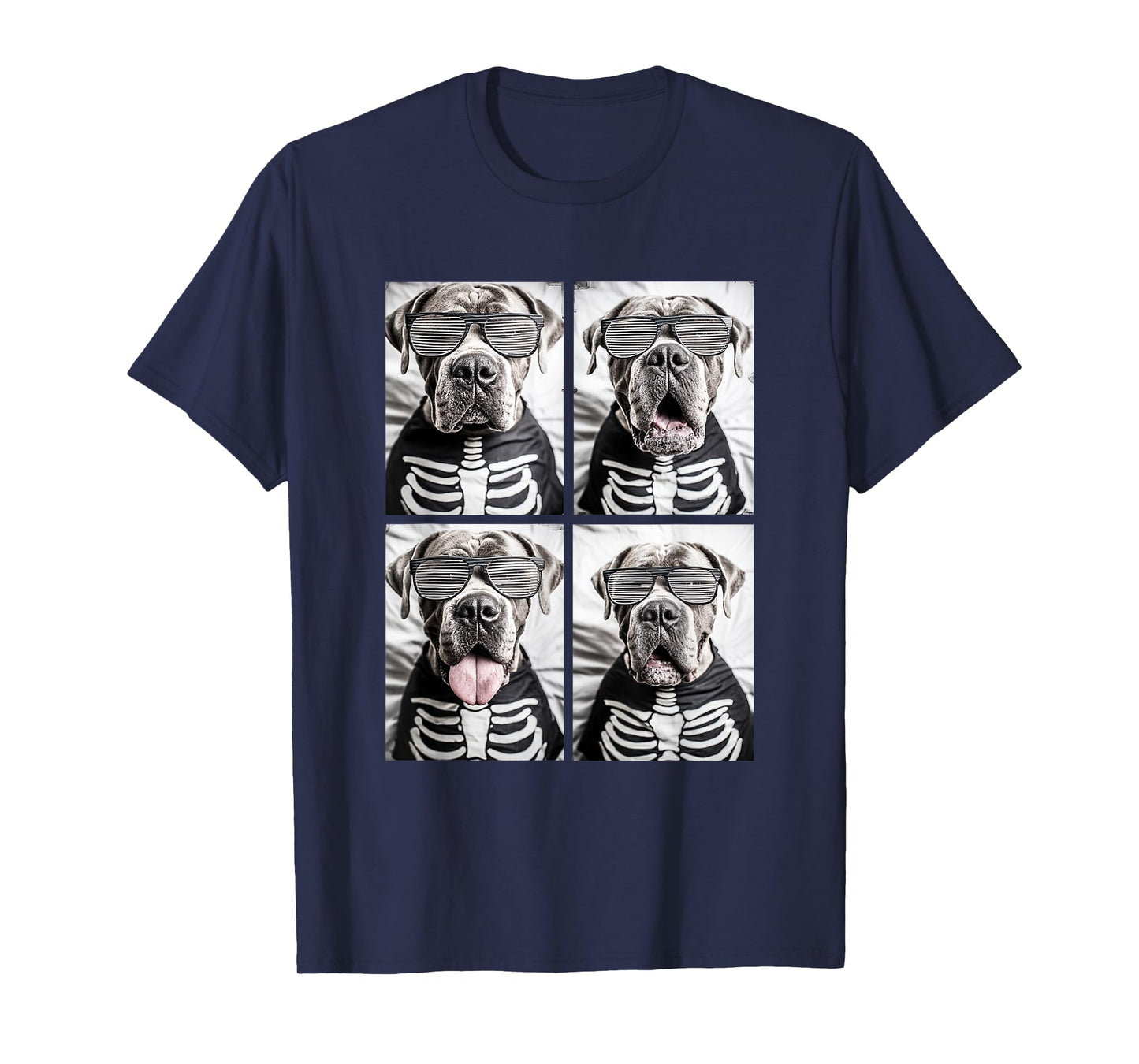 Cane Corso with Sunglasses Skeleton Costume Funny Halloween T-Shirt
