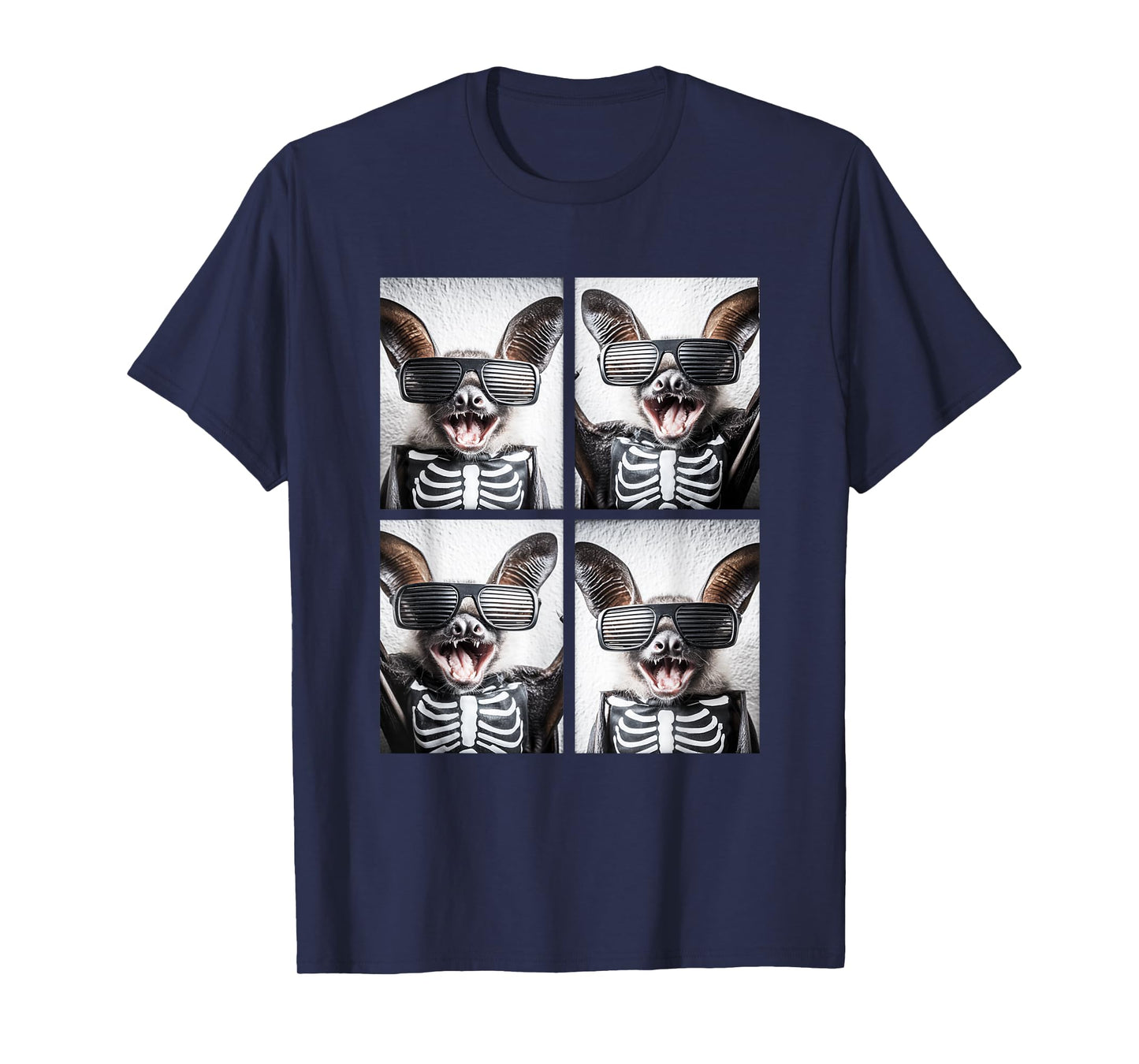Cute Bats with Sunglasses Skeleton Costume Funny Halloween T-Shirt