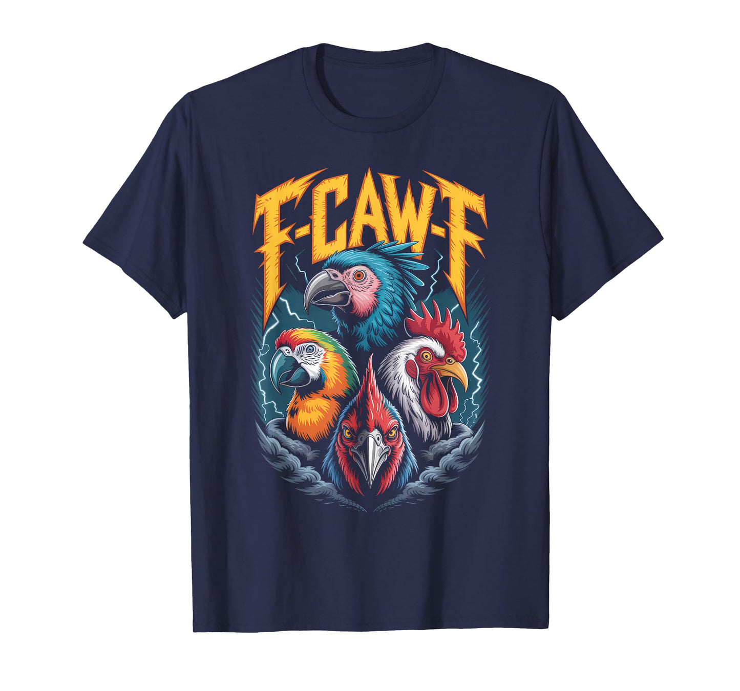 F-CAW-F Funny Gothic Bird Parrot, Crow, Rooster Sound Meme T-Shirt
