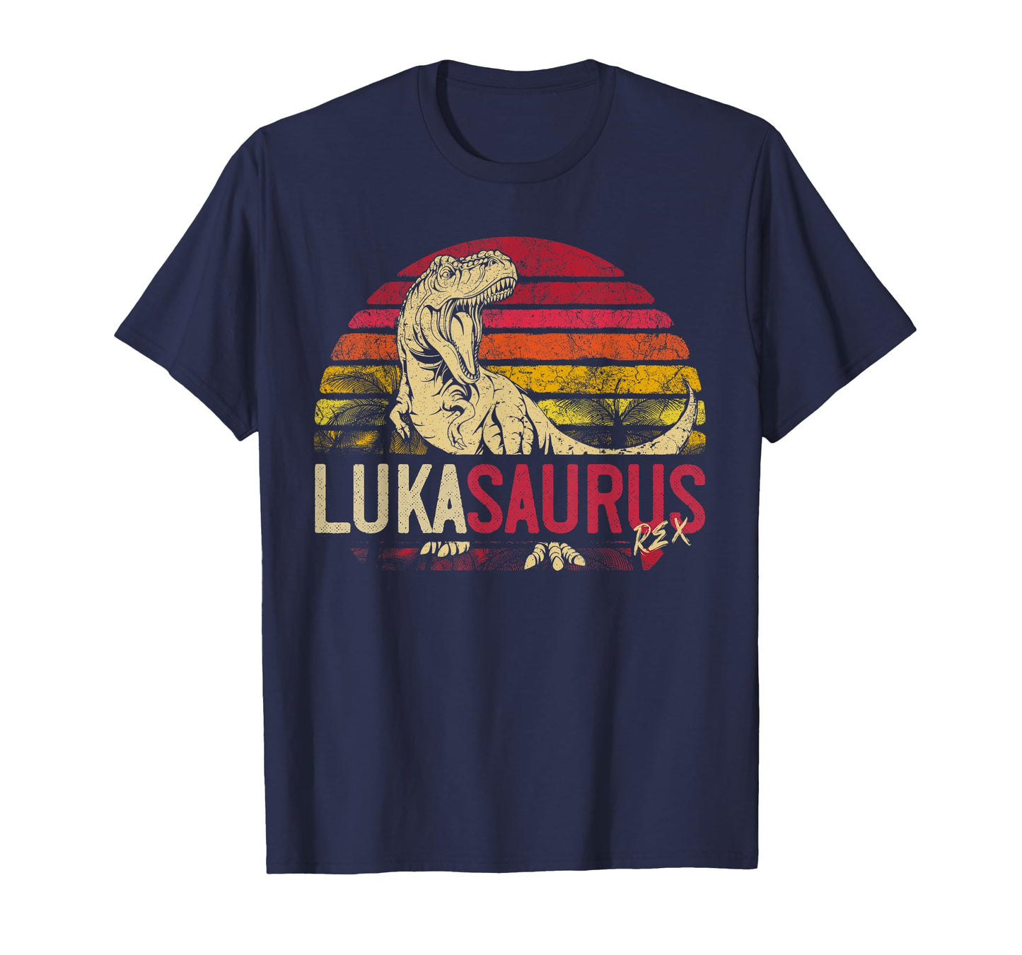 Luka Saurus Funny Personalized Dinosaur T Rex Name Boys Gift T-Shirt