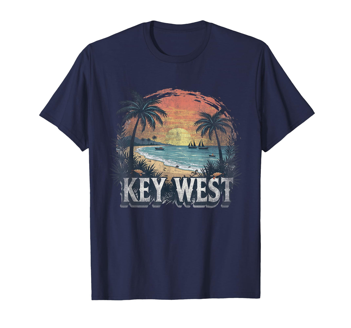 Retro Key West Landscape Vintage Souvenir T-Shirt