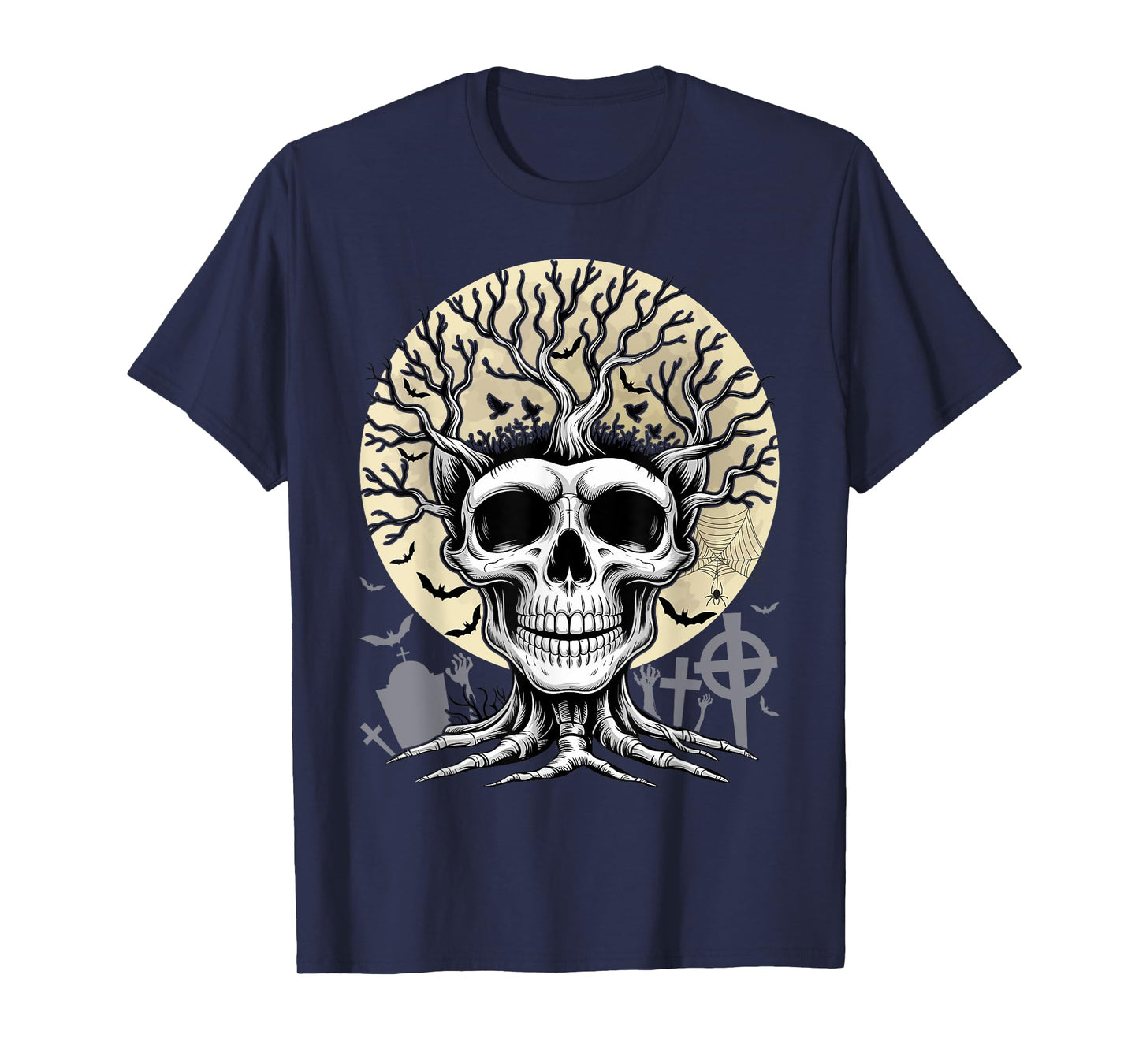 Gothic Birds Skull Skeleton Spooky Halloween Costume T-Shirt