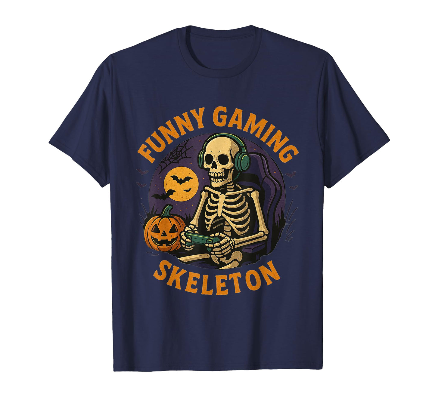 Skeleton Video Game Halloween Gaming Gamer Boys Men Kids T-Shirt