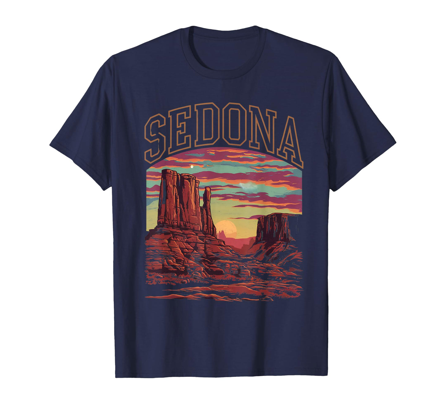 Sedona Arizona Retro Sunset Desert Rock Landscap Sedona T-Shirt