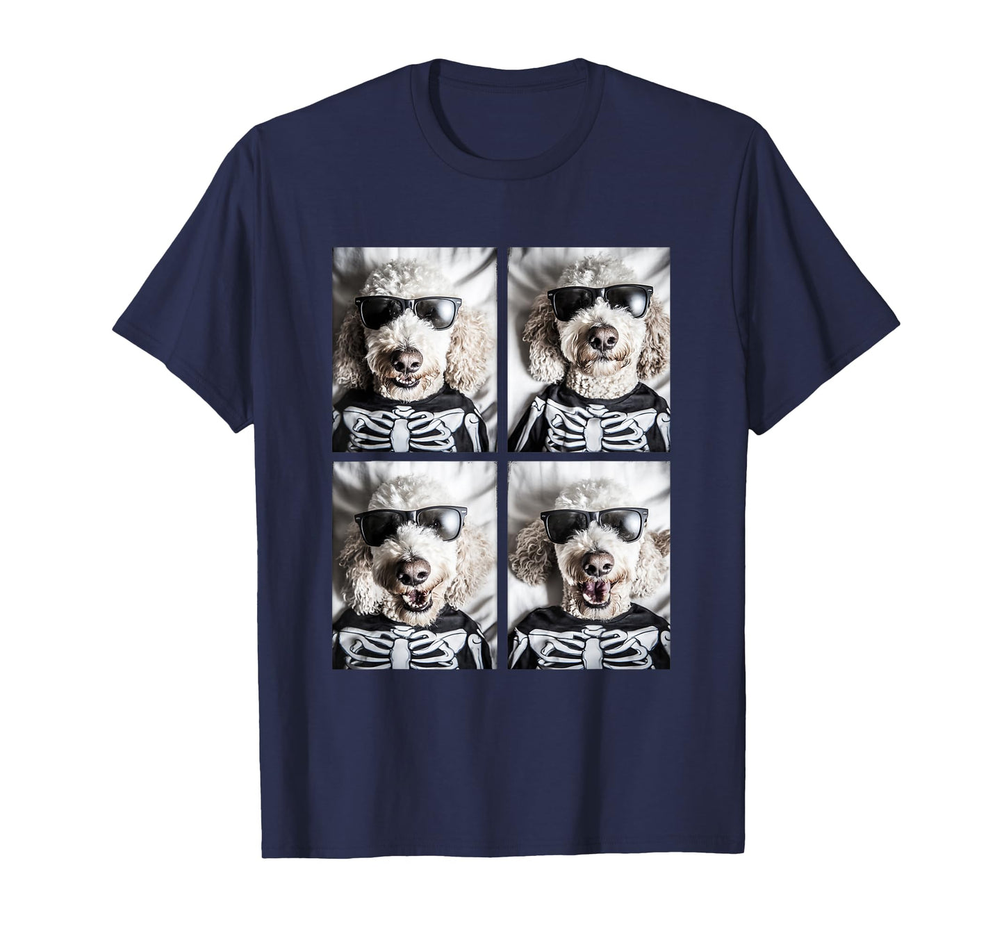 Goldendoodle with Sunglasses Skeleton Costume Halloween Dogs T-Shirt