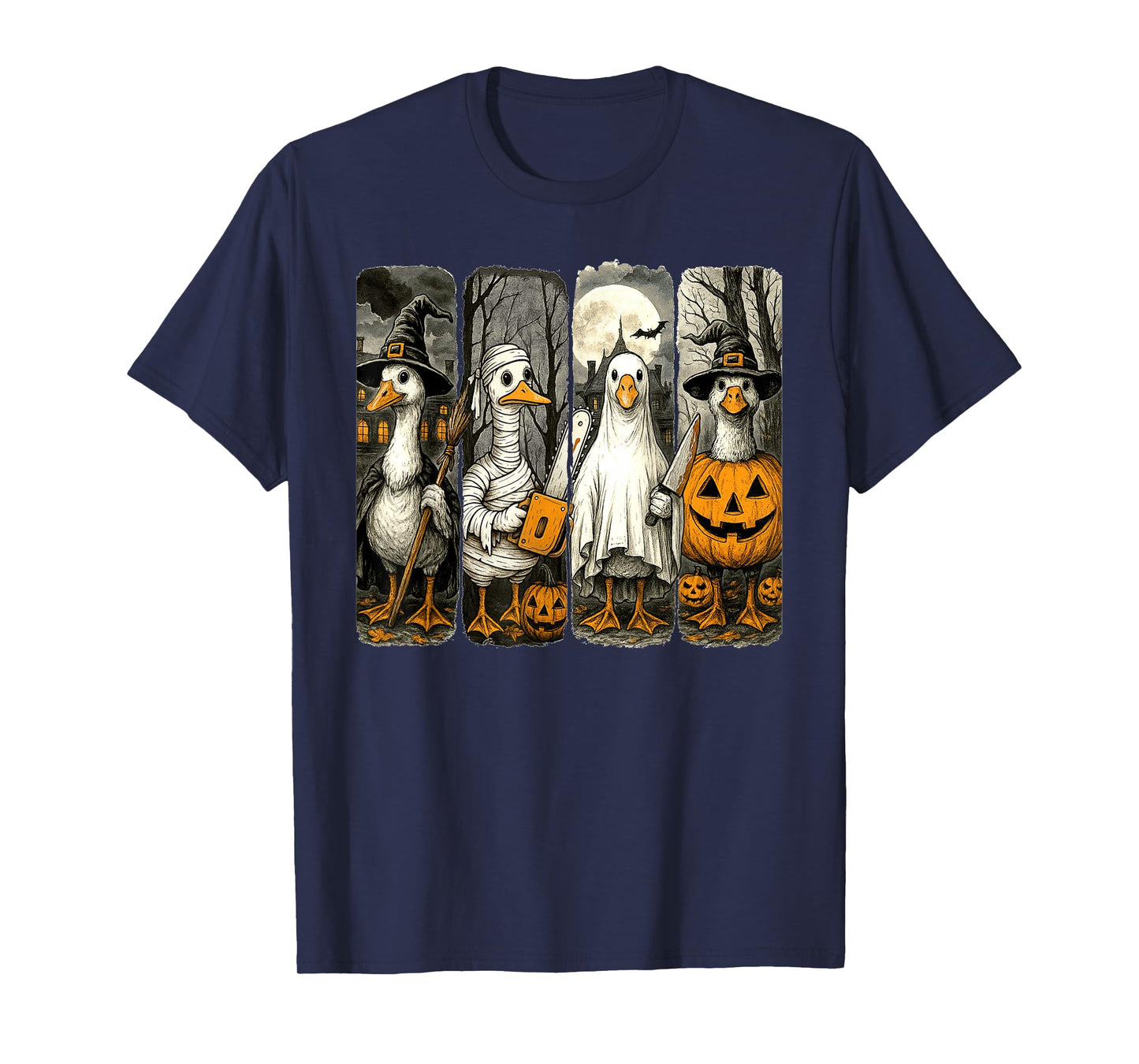 Boys of Fall Horror Shirt Halloween Goose Shirt Spooky Goose T-Shirt