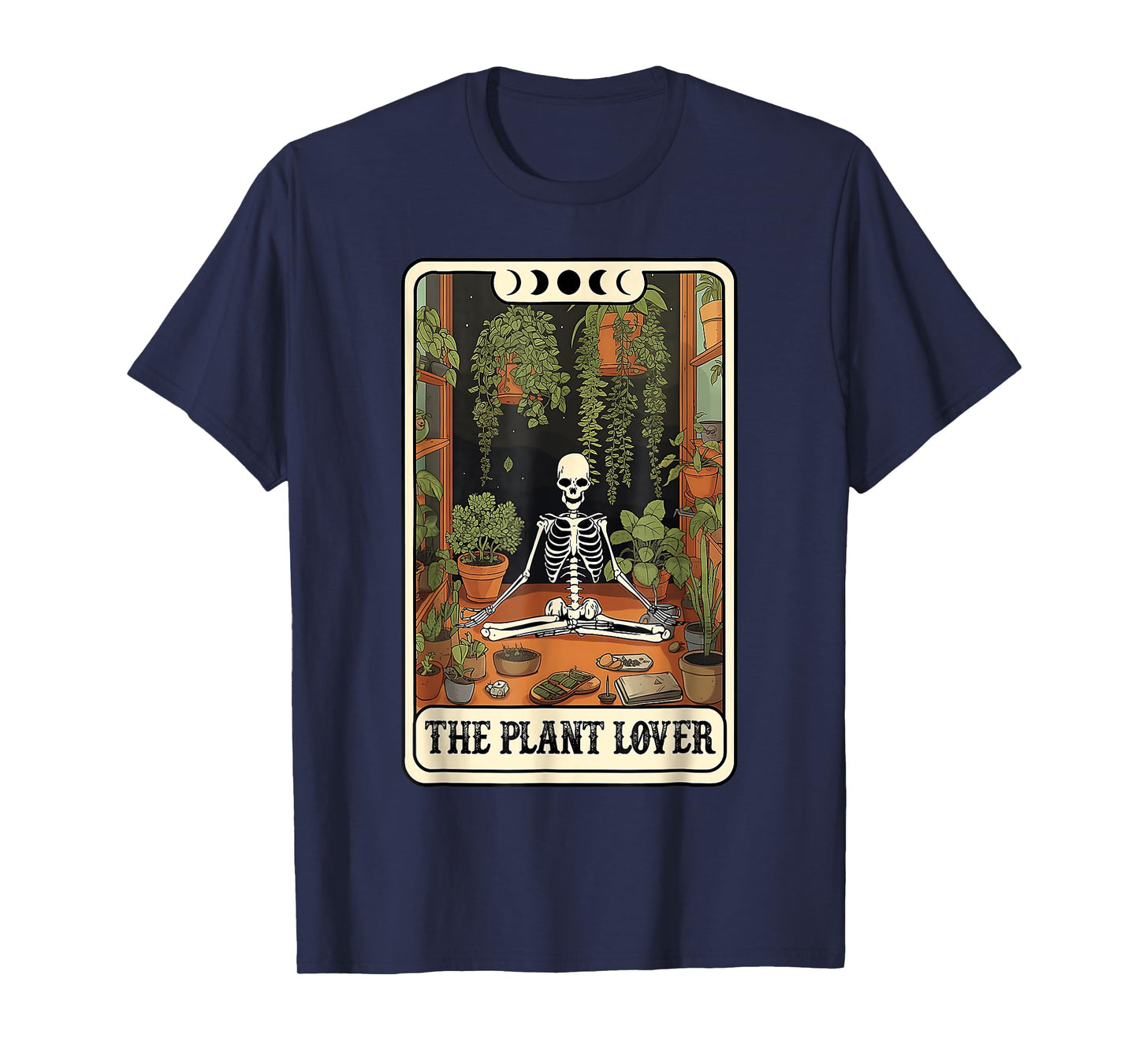 The Plant Lover Tarot Card Halloween Skeleton Spooky T-Shirt