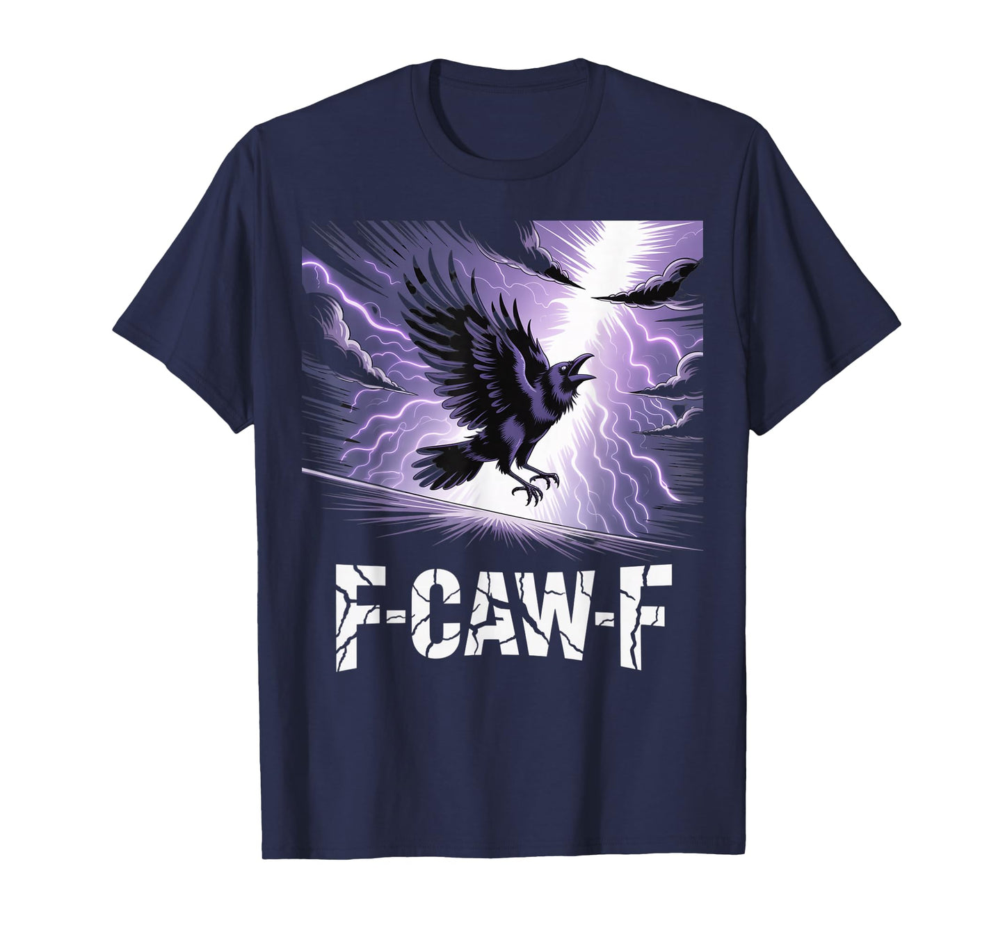 F-Caw-F Crow Funny Gothic Moon Black Bird Halloween T-Shirt