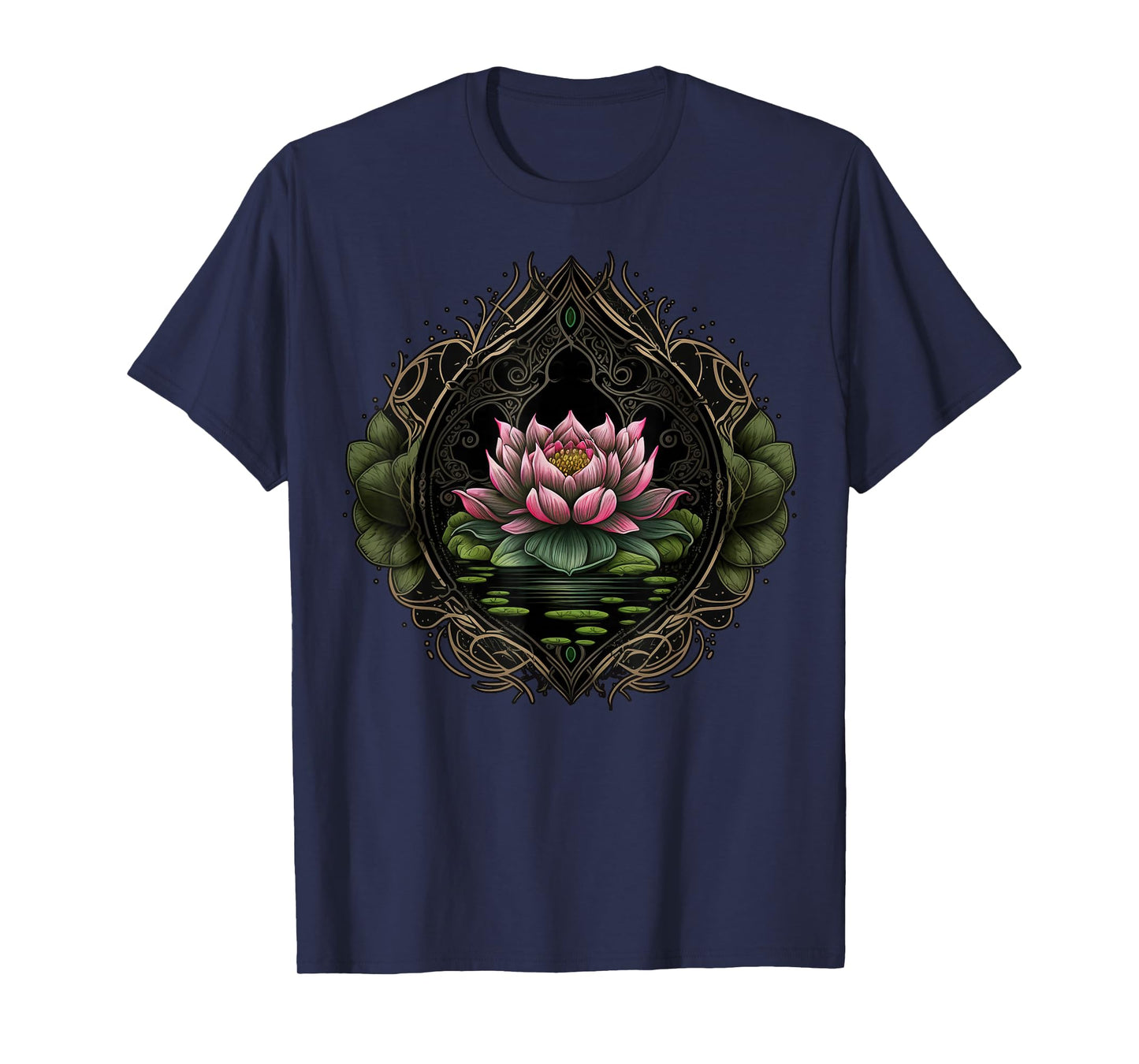 Colorful Lotus Flower on floral Lotus Flower T-Shirt
