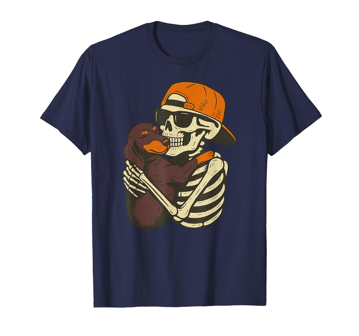 Vintage Halloween Skeleton Dachshund Funny Spooky Costume T-Shirt