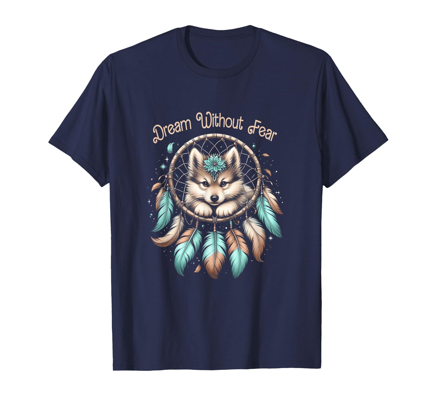 Vintage Western Dreamcatcher Wolf Dream WithoutFear Wolf T-Shirt
