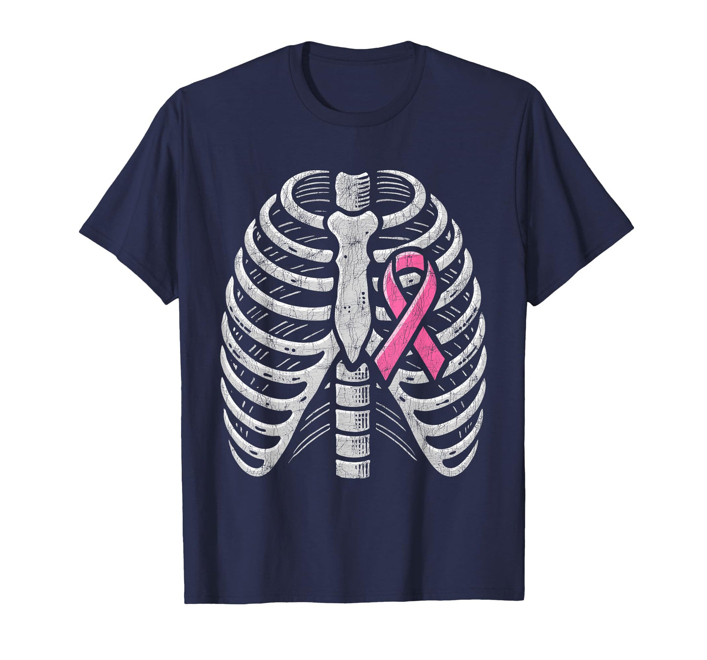 Breast Cancer Awareness Halloween Costume, Pink Ribcage T-Shirt
