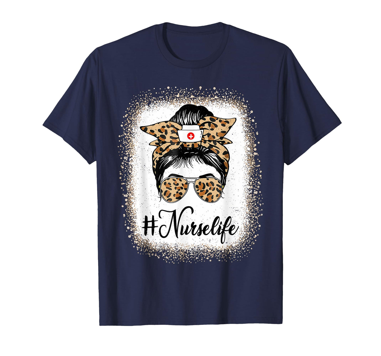 Women Girls Messy Bun Nurse Life Retro Nurse Week T-Shirt