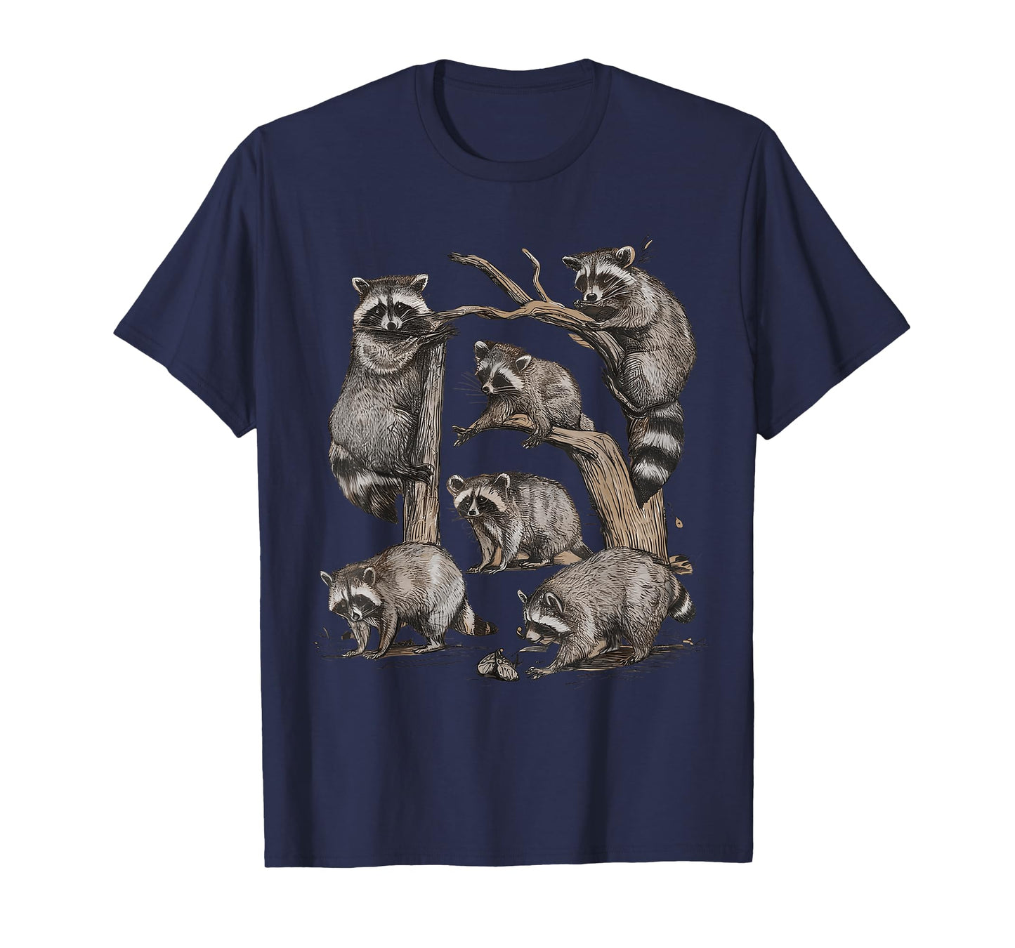 Racoon Portrait Sketch Wild Trash Panda Cute Raccoon T-Shirt