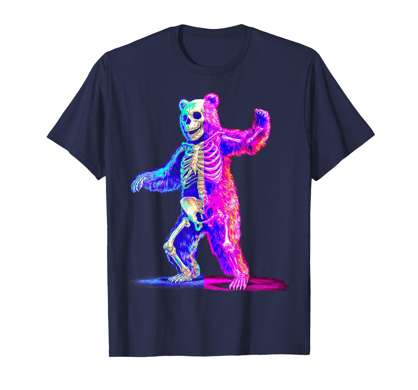 Halloween Bear Skeleton Fantasy Animal Graphic Halloween T-Shirt