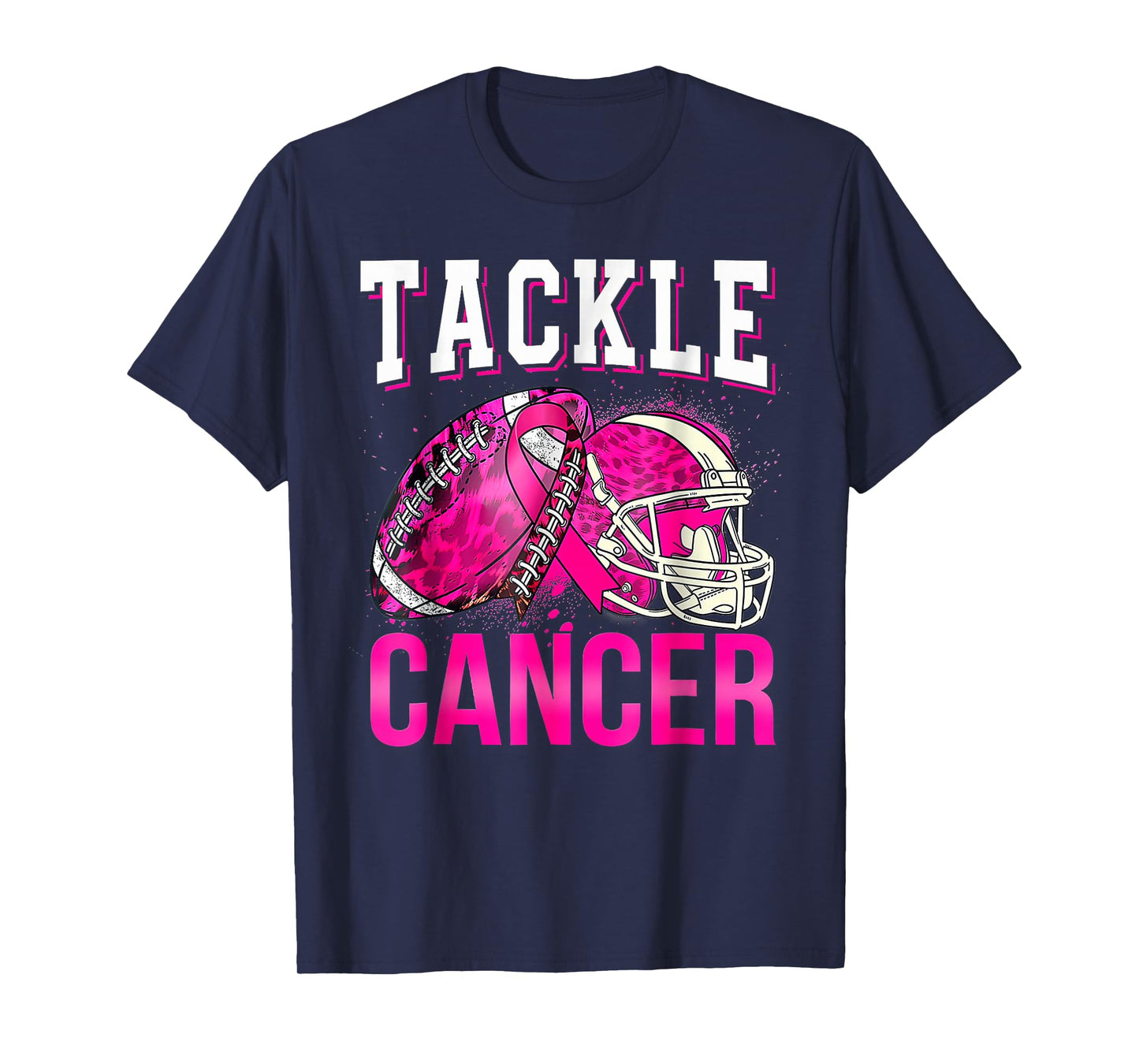 Tackle Football Pink Ribbon Breast Cancer Awareness T-Shirt