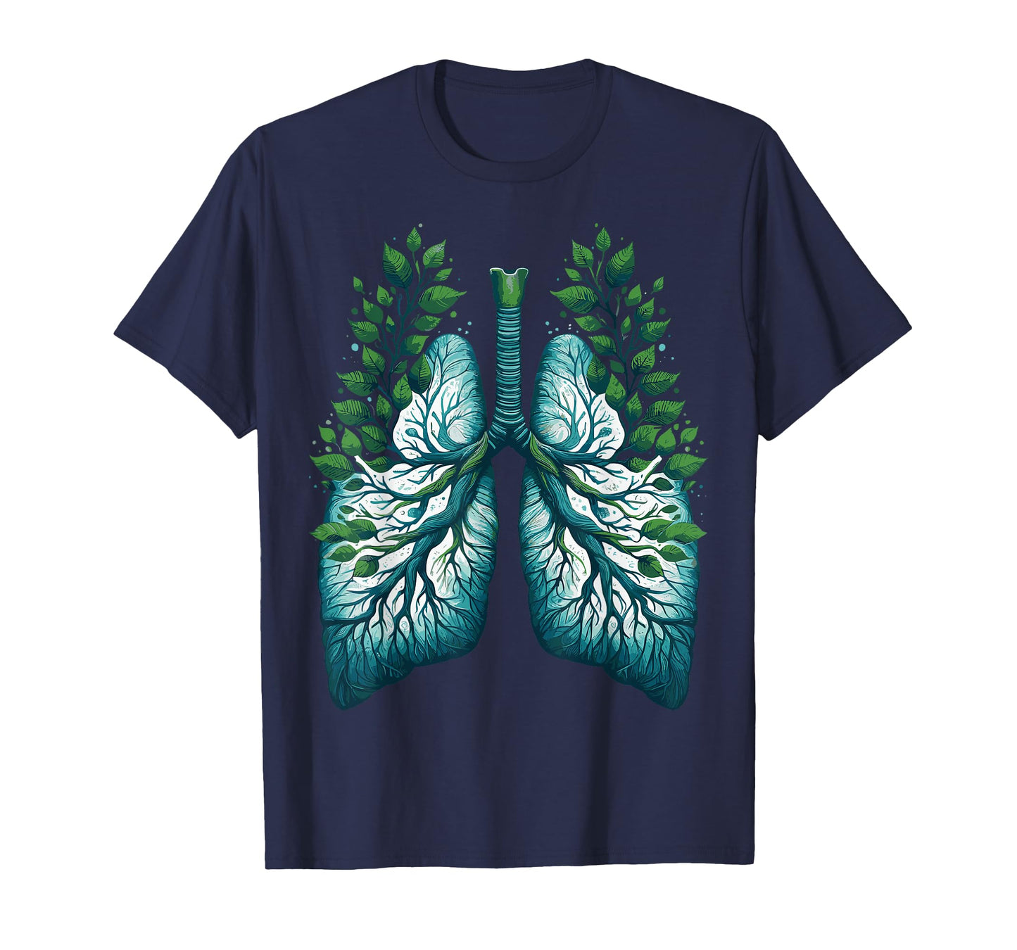 Lungs Tree Nature Art Green Leaves For Men Women T-Shirt