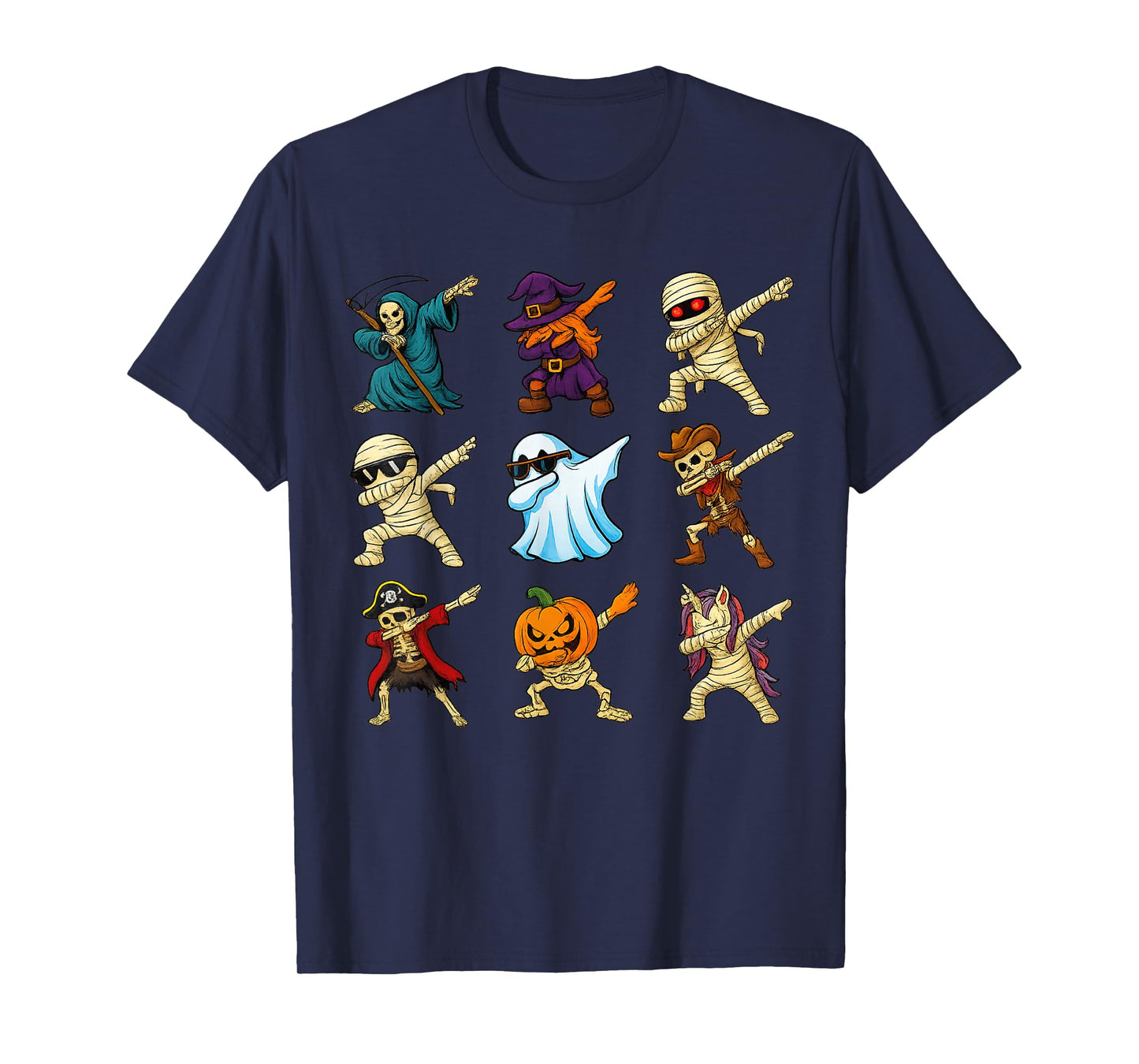 Dabbing Halloween Skeleton Pumpkin Ghost Scary Vampire T-Shirt