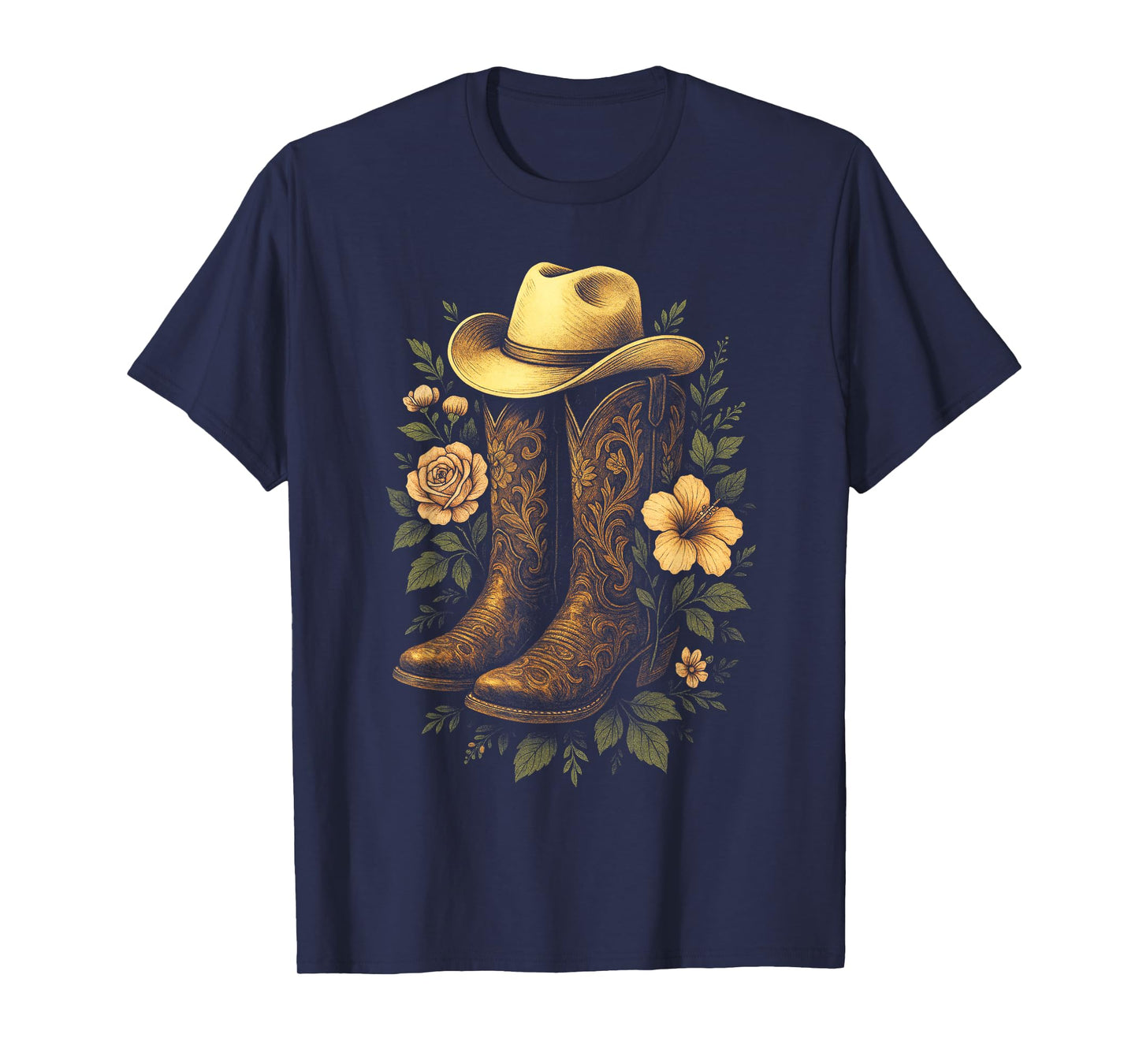 Cowboy Boots Western Rodeo Country Vintage T-Shirt