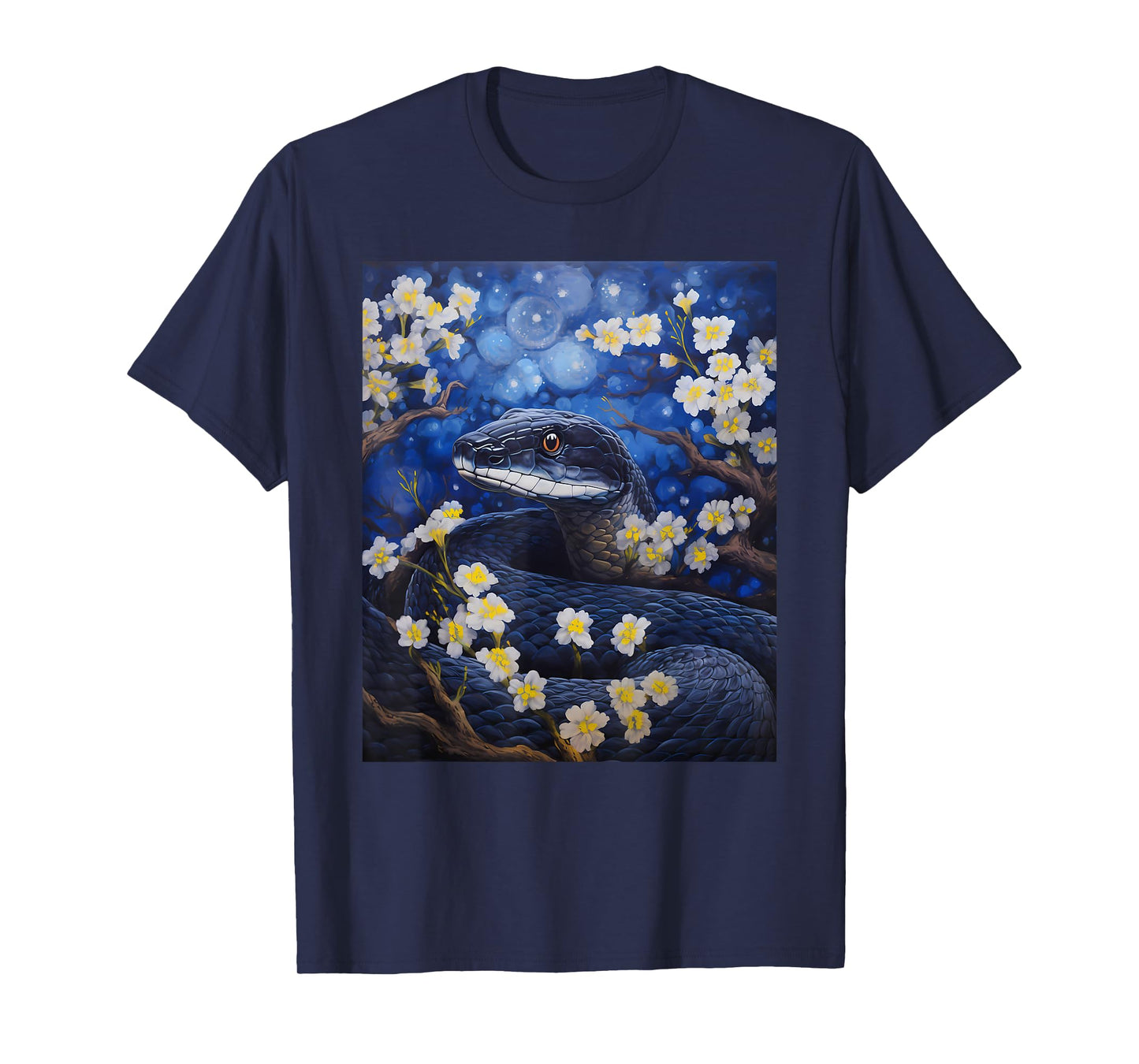 Aesthetic Surrealism Starry Night Eastern Indigo Snake T-Shirt
