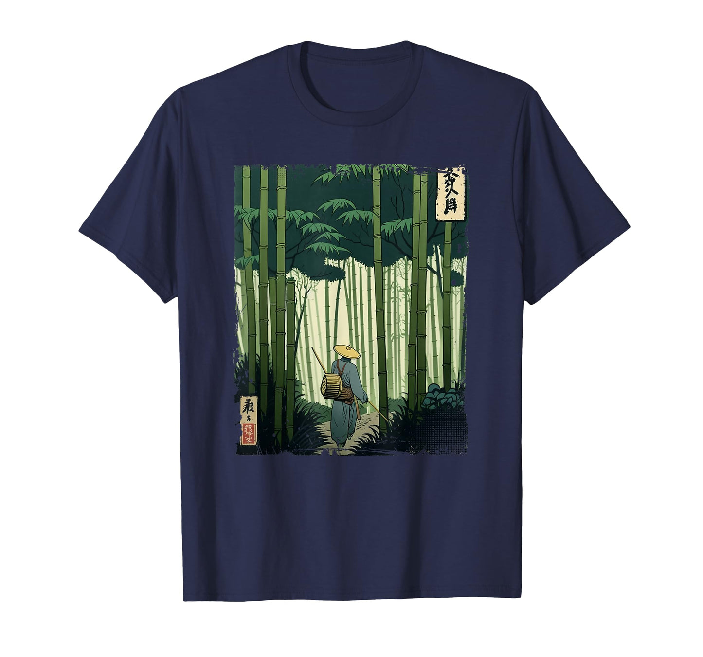 Japanese Bamboo grove Woodblock Art Spiritual nature vintage T-Shirt