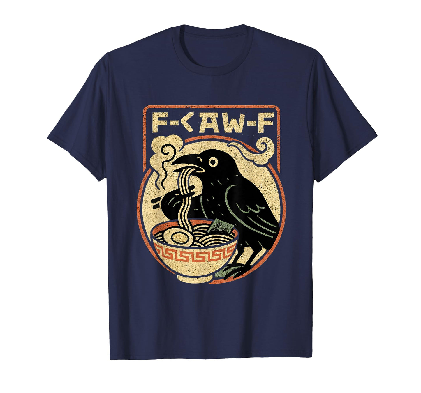F-Caw-F Anime Crow Ramen Funny Black Bird Japanese Men Women T-Shirt