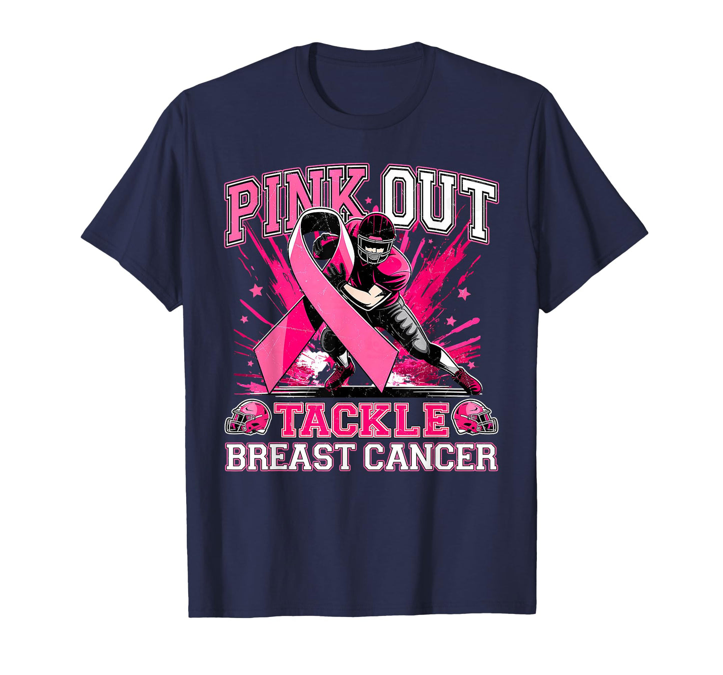 Pink Out Tackle Breast Cancer Awareness Football Womens T-Shirt