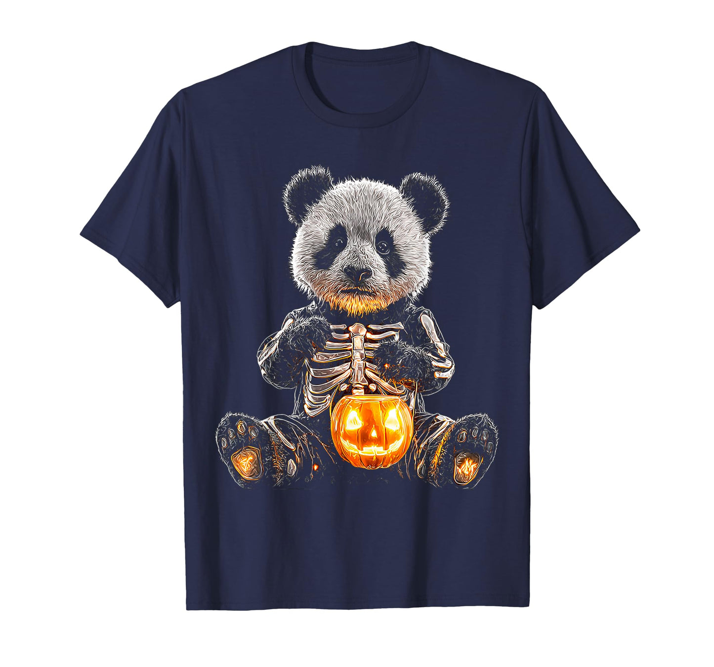 Halloween Panda Skeleton with Pumpkin Animal Halloween T-Shirt